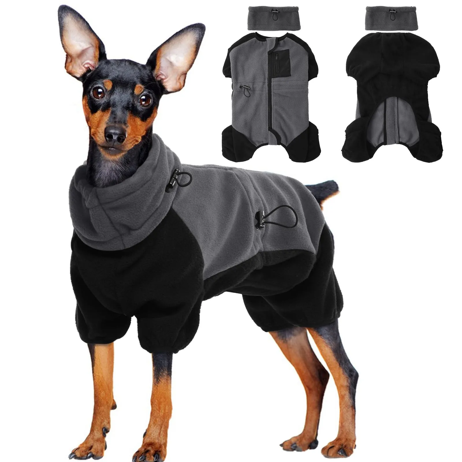 Tuta per cani di piccola taglia, giacca per cane piccolo, gilet caldo per chihuahua, cappotto invernale termico, abbigliamento invernale termico foderato in pile - immagine 1