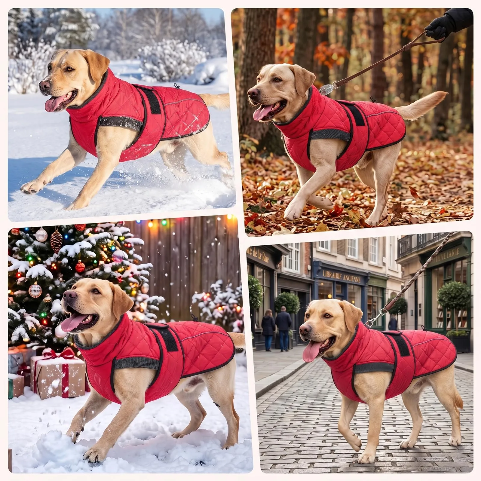 Poiinvc Abrigo Perro Cobertura Amplia Abdomen Forro Polar - immagine 7