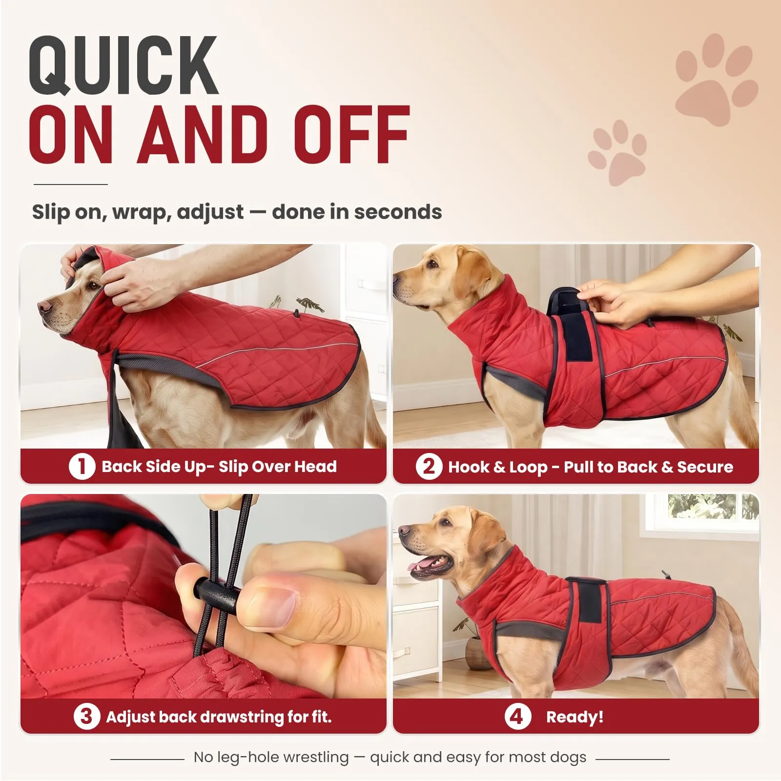 Poiinvc Abrigo Perro Cobertura Amplia Abdomen Forro Polar - immagine 8