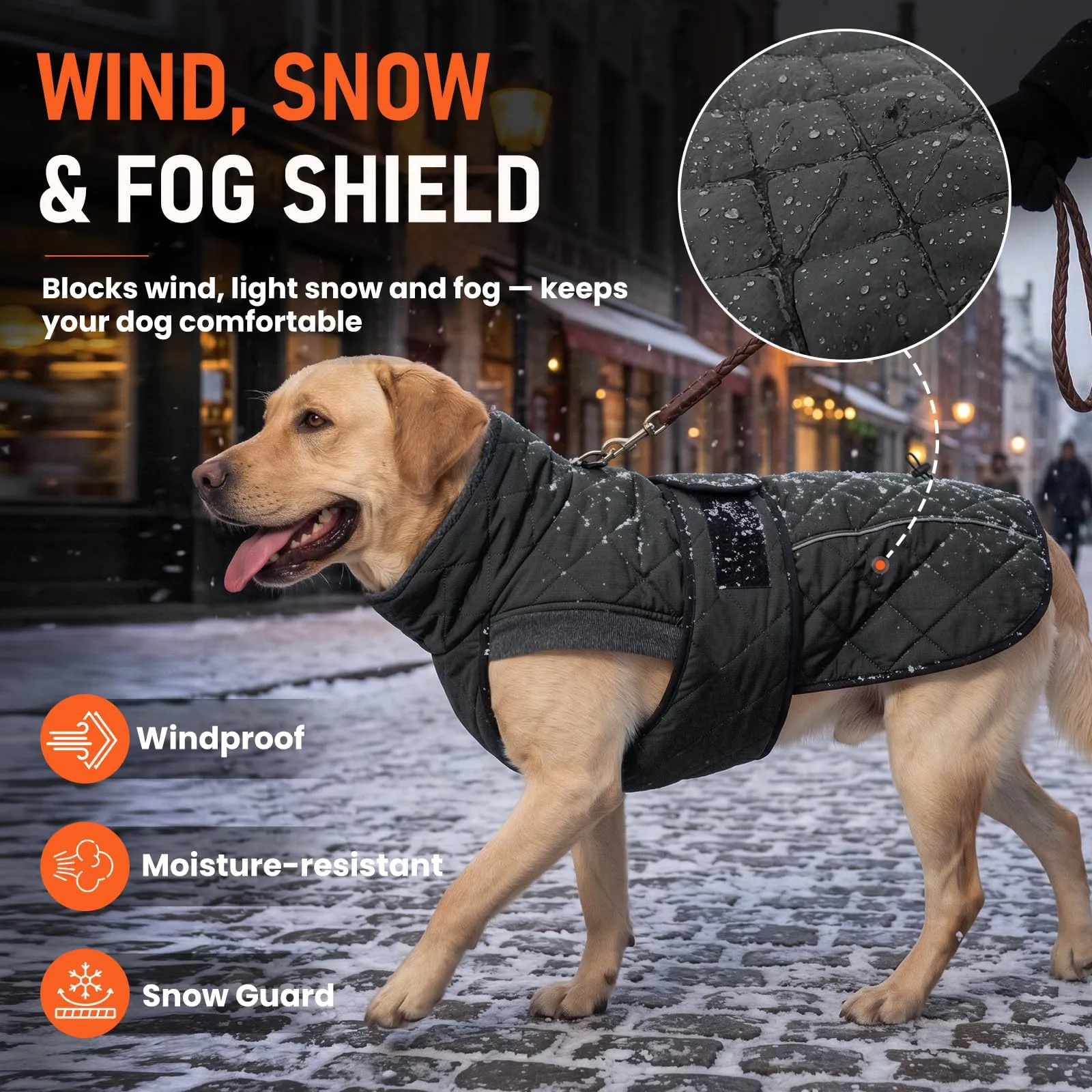 Poiinvc Abrigo Perro Cobertura Amplia Abdomen Forro Polar - immagine 4