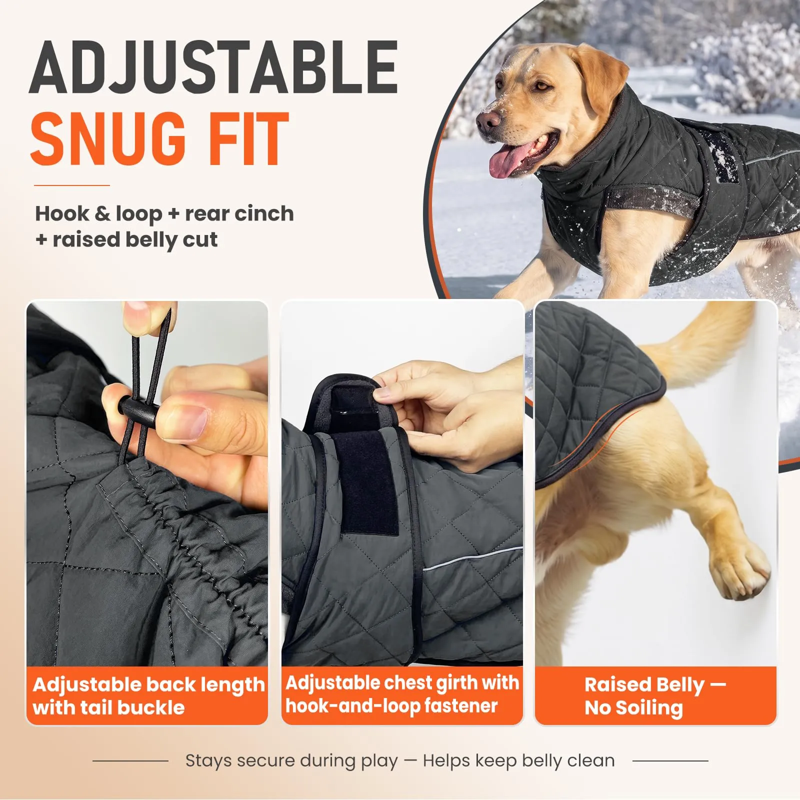 Poiinvc Abrigo Perro Cobertura Amplia Abdomen Forro Polar - immagine 6