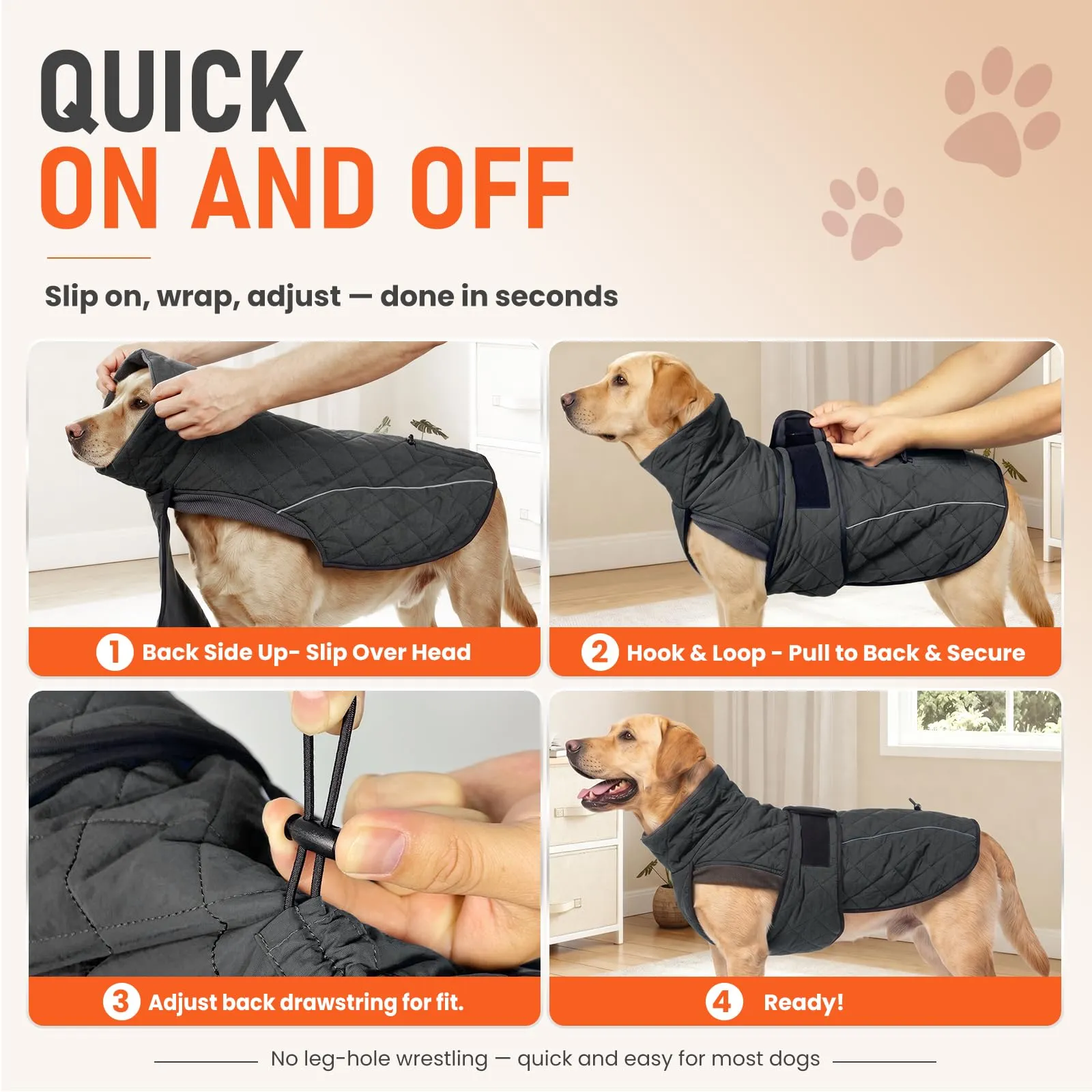 Poiinvc Abrigo Perro Cobertura Amplia Abdomen Forro Polar - immagine 8