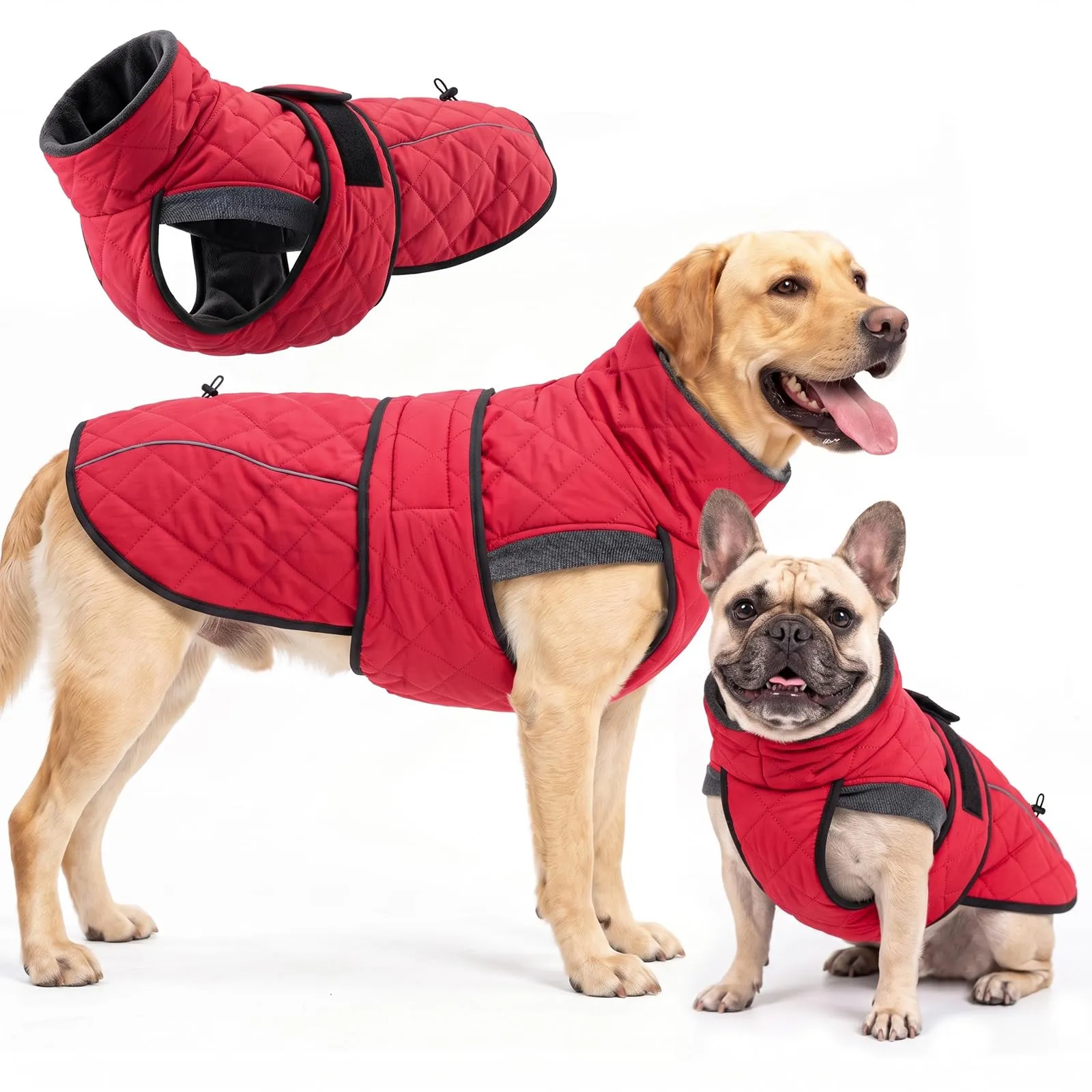 Poiinvc Abrigo Perro Cobertura Amplia Abdomen Forro Polar - immagine 1