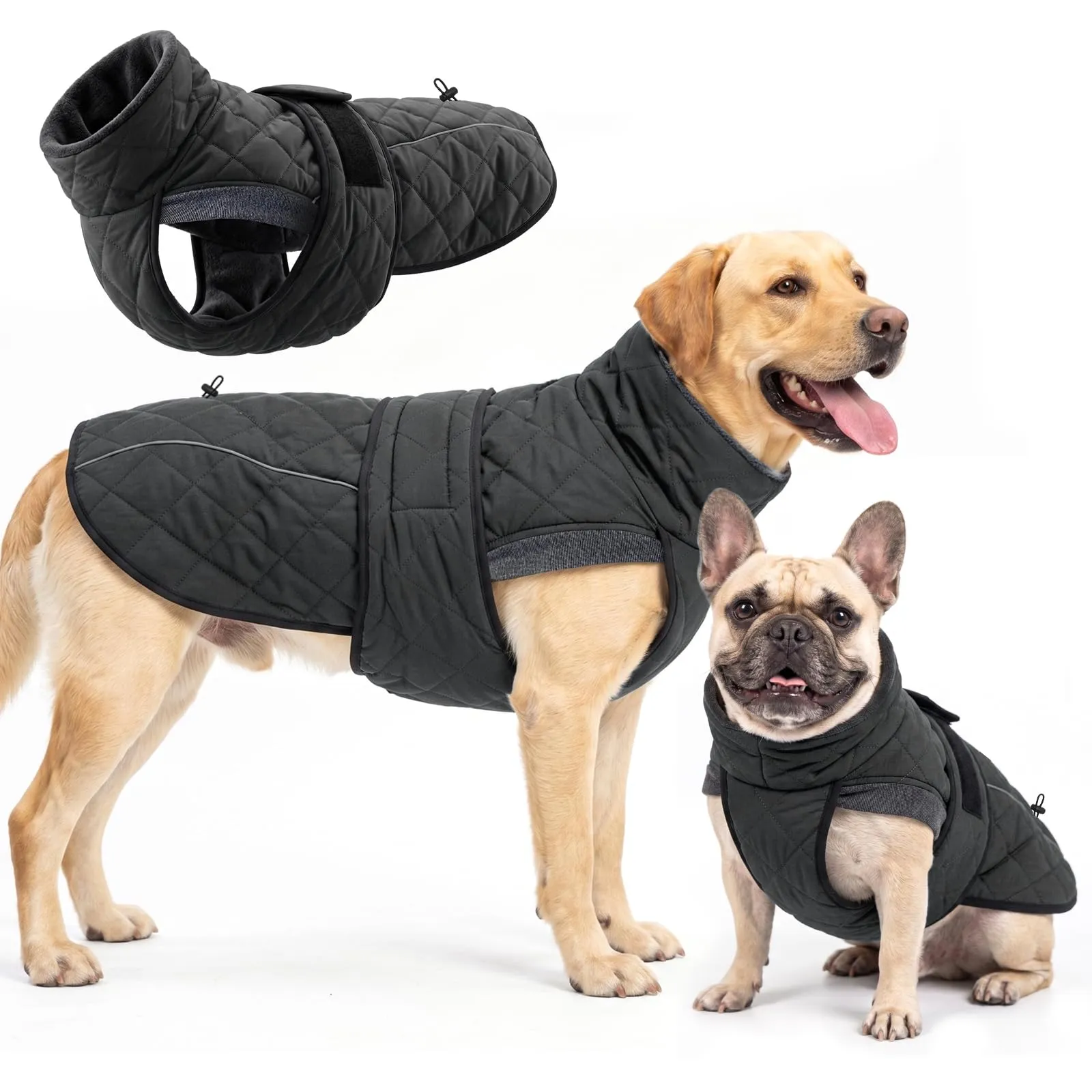 Poiinvc Abrigo Perro Cobertura Amplia Abdomen Forro Polar - immagine 1