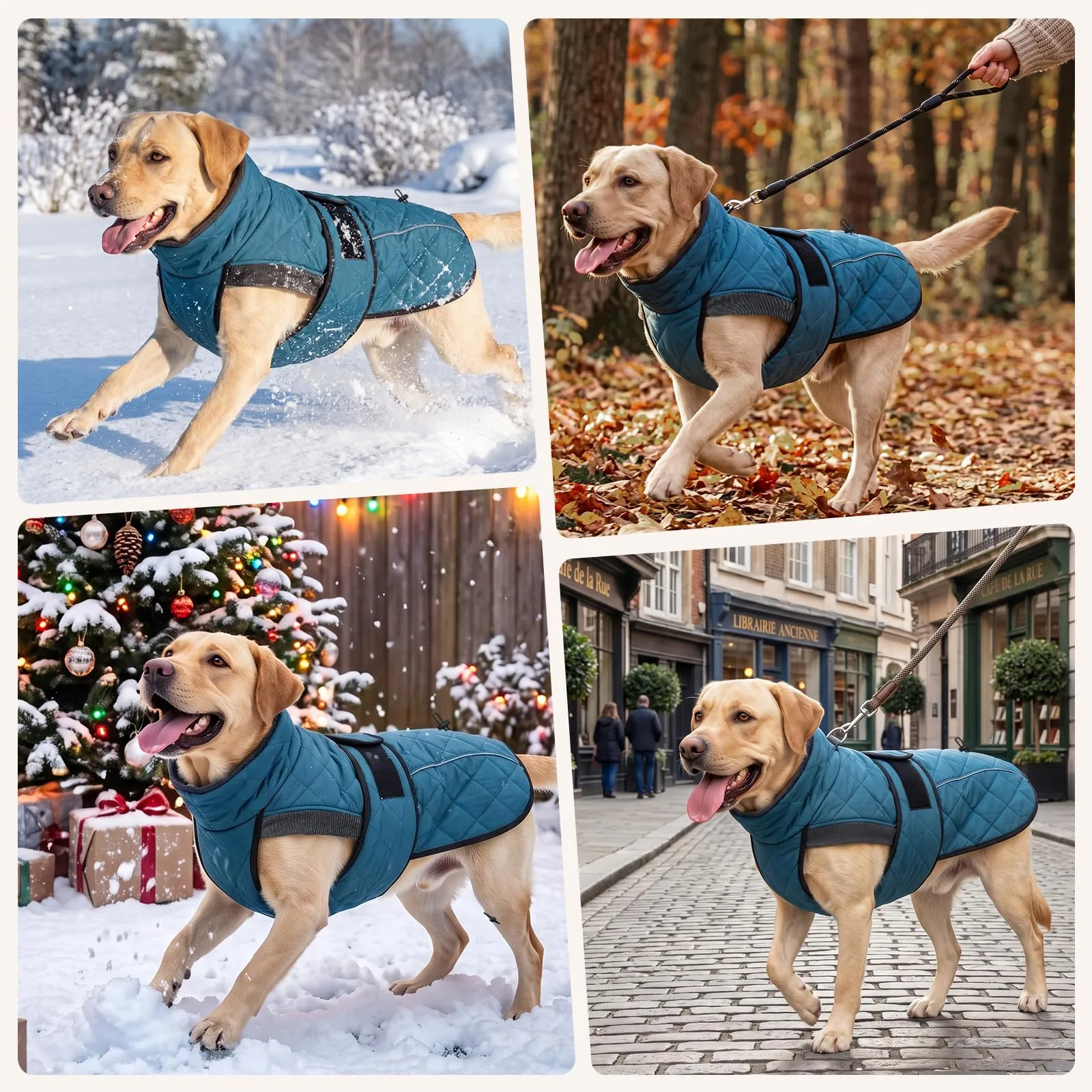 Poiinvc Abrigo Perro Cobertura Amplia Abdomen Forro Polar - immagine 7