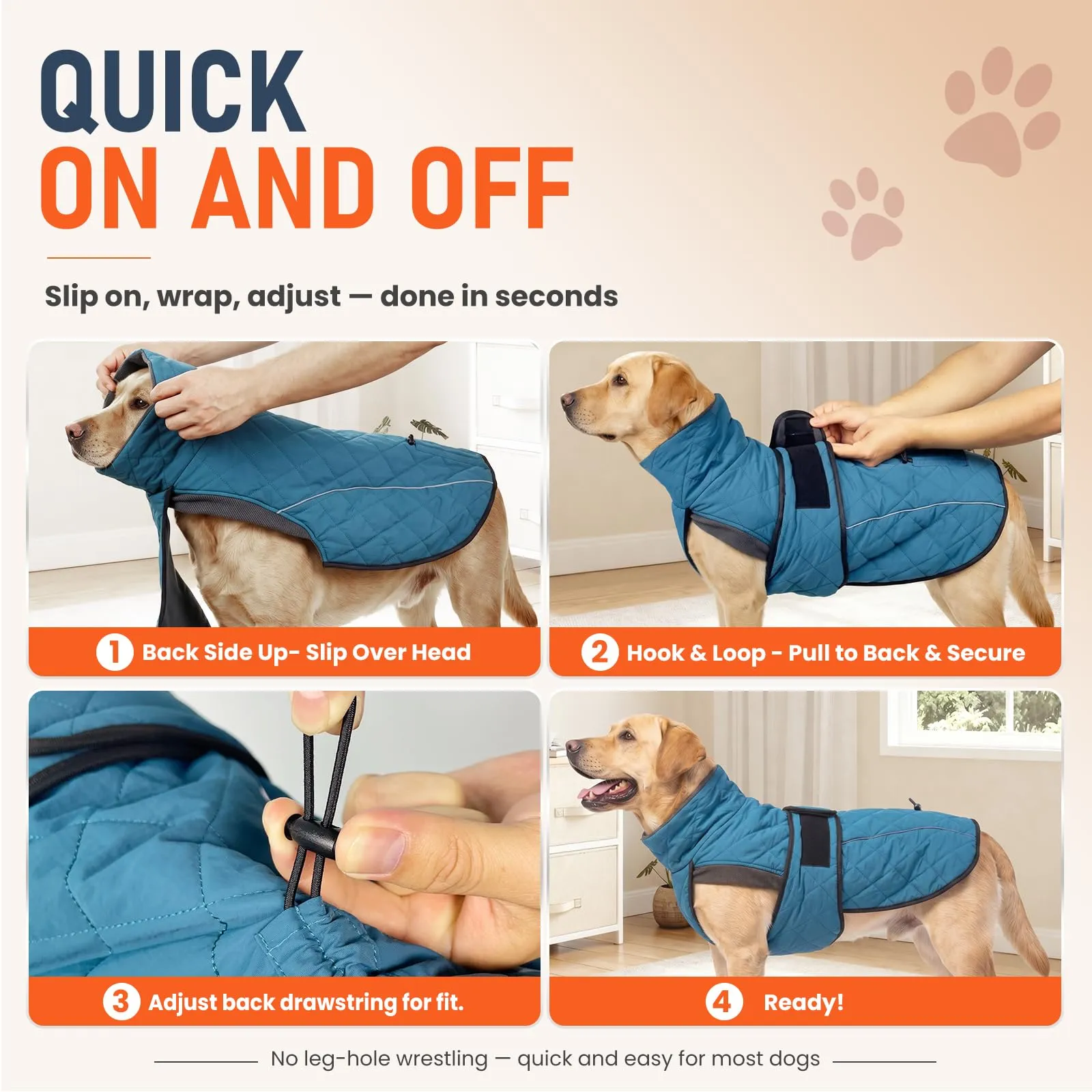 Poiinvc Abrigo Perro Cobertura Amplia Abdomen Forro Polar - immagine 8