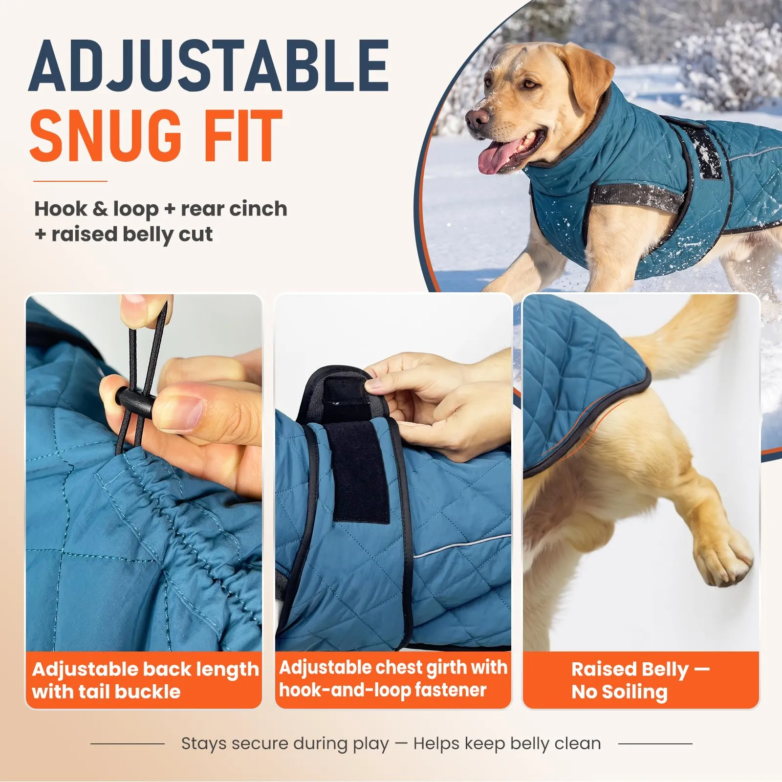 Poiinvc Abrigo Perro Cobertura Amplia Abdomen Forro Polar - immagine 6