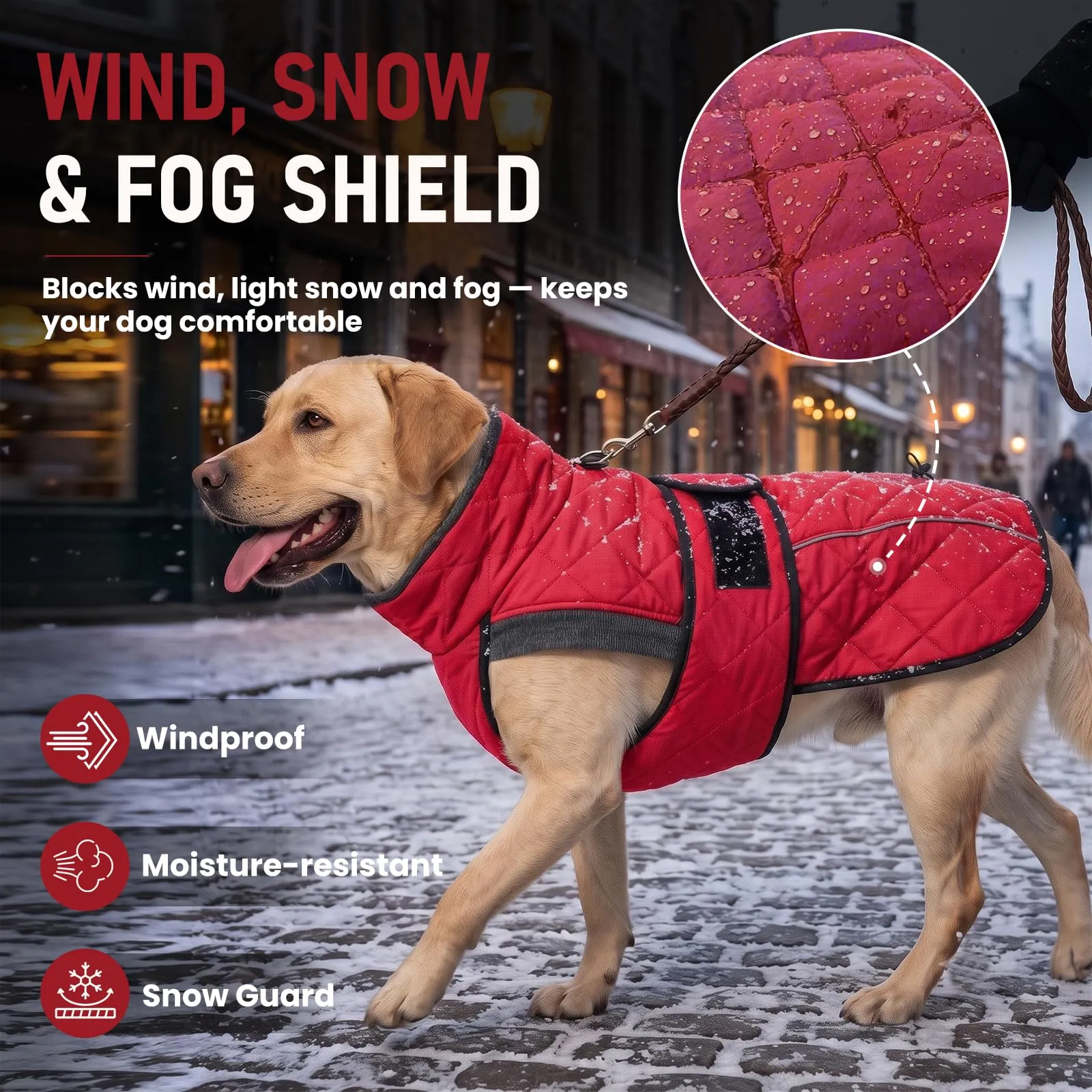 Poiinvc Abrigo Perro Cobertura Amplia Abdomen Forro Polar - immagine 4