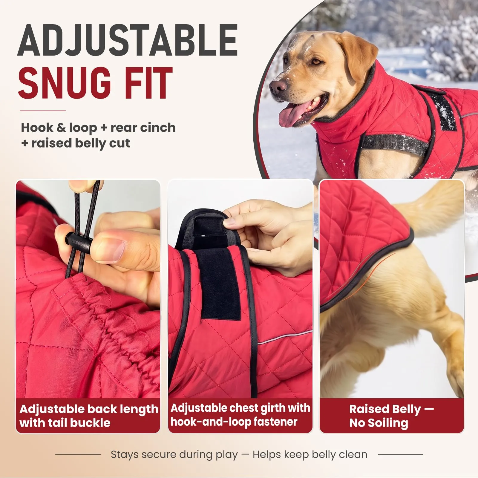 Poiinvc Abrigo Perro Cobertura Amplia Abdomen Forro Polar - immagine 6