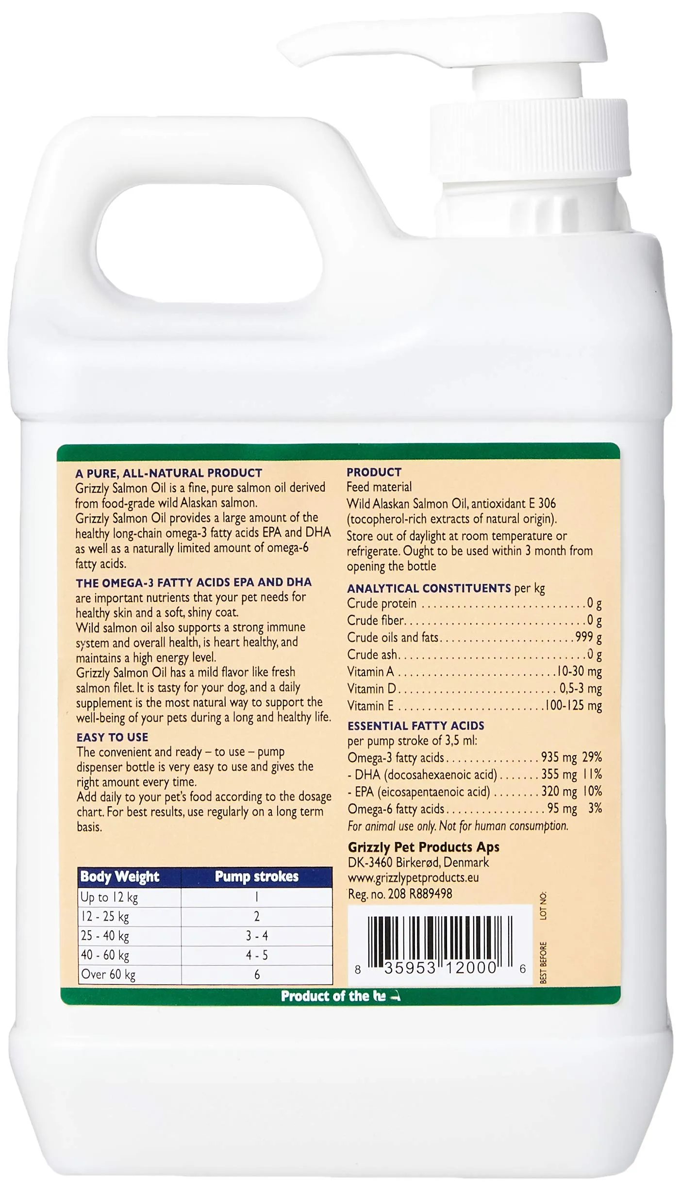Olio di salmone selvatico puro Grizzly 2000ml - immagine 2