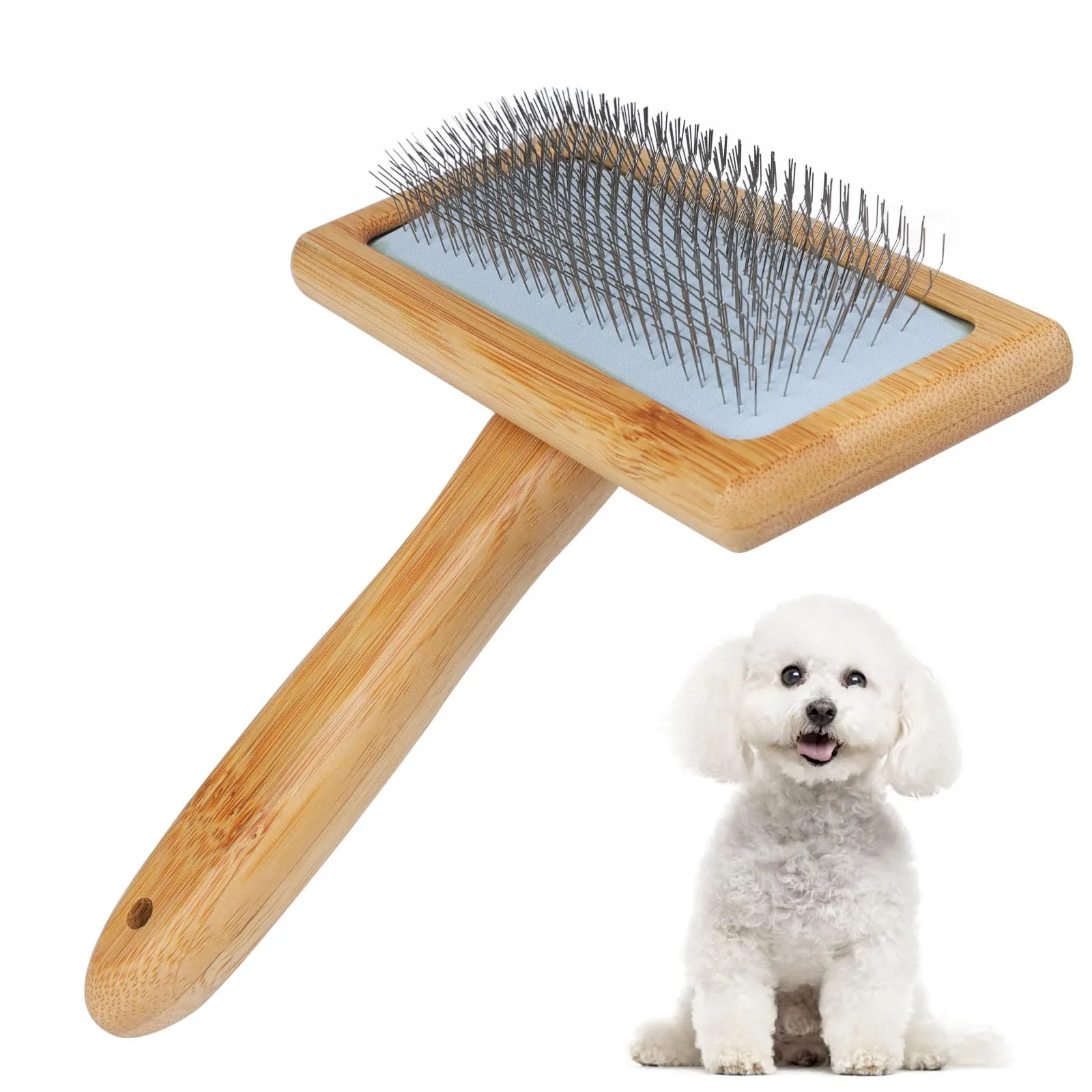 Onebarleycorn - Spazzola Morbida per Cani e Gatti, Toelettatura Spazzola per Cani e Gatto Slicker Pettine a Rastrello Togliere Eccesso e Morti Peli Animali, Non Graffiano sulla degli Animali - immagine 1
