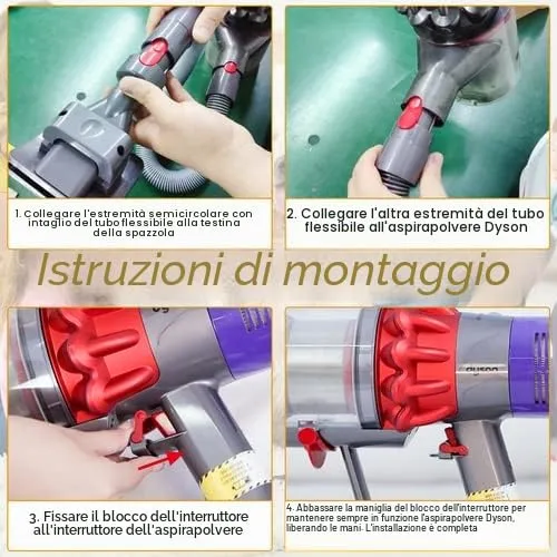 munloo Groom Spazzola per Cani di Pelo Medio/Lungo, Spazzola Aspira Peli Animali con Tubo e Fermo Tasto di Accensione, per Aspirapolvere V7 V8 V10 V11 V12 V15 - immagine 7