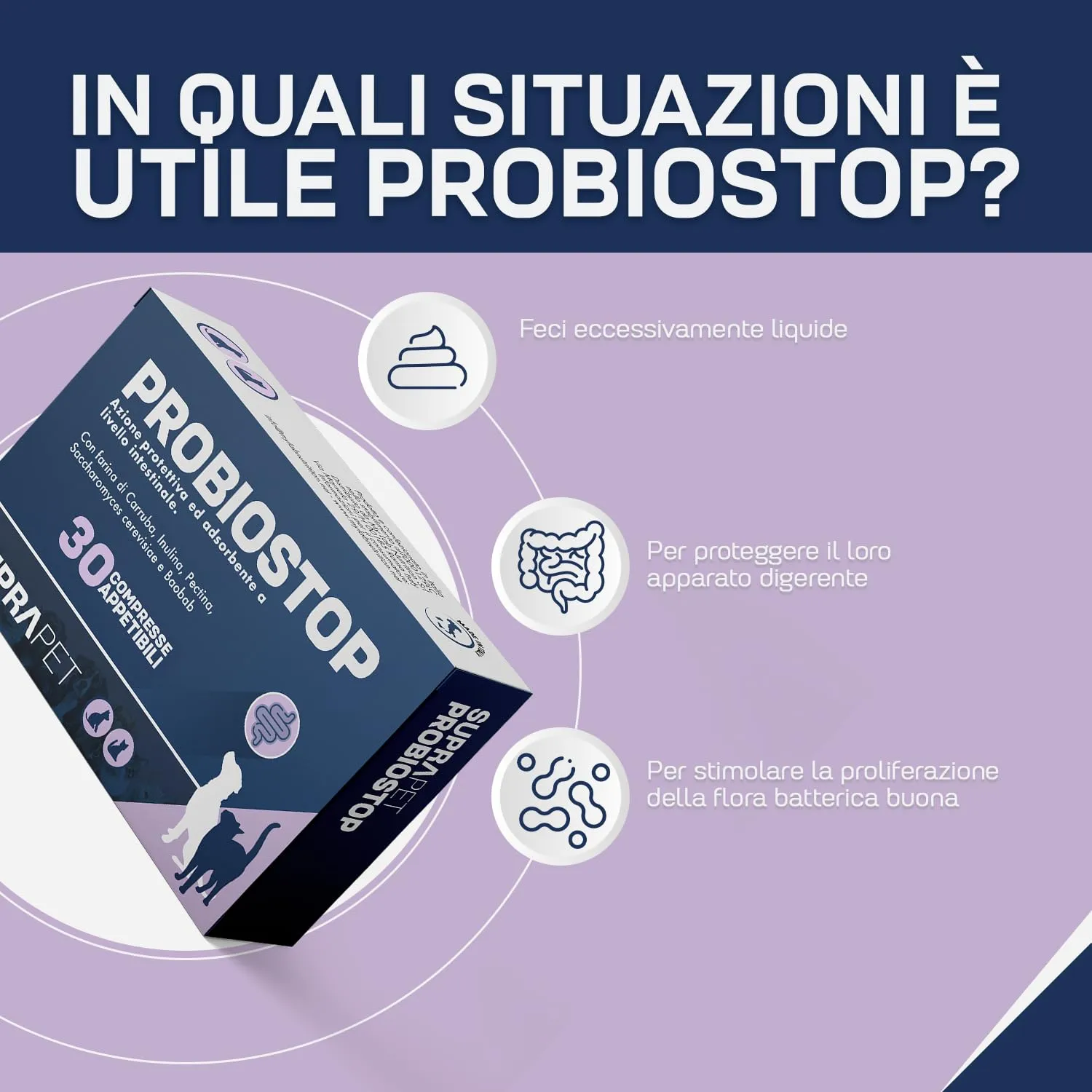 Suprapet Probiostop Probiotici Cane e Gatto 60 compresse - Contrasta la Diarrea ed i Disturbi della Digestione - Supporto per Flora Batterica dell'Intestino (60 Unità (Confezione da 2)) - immagine 7