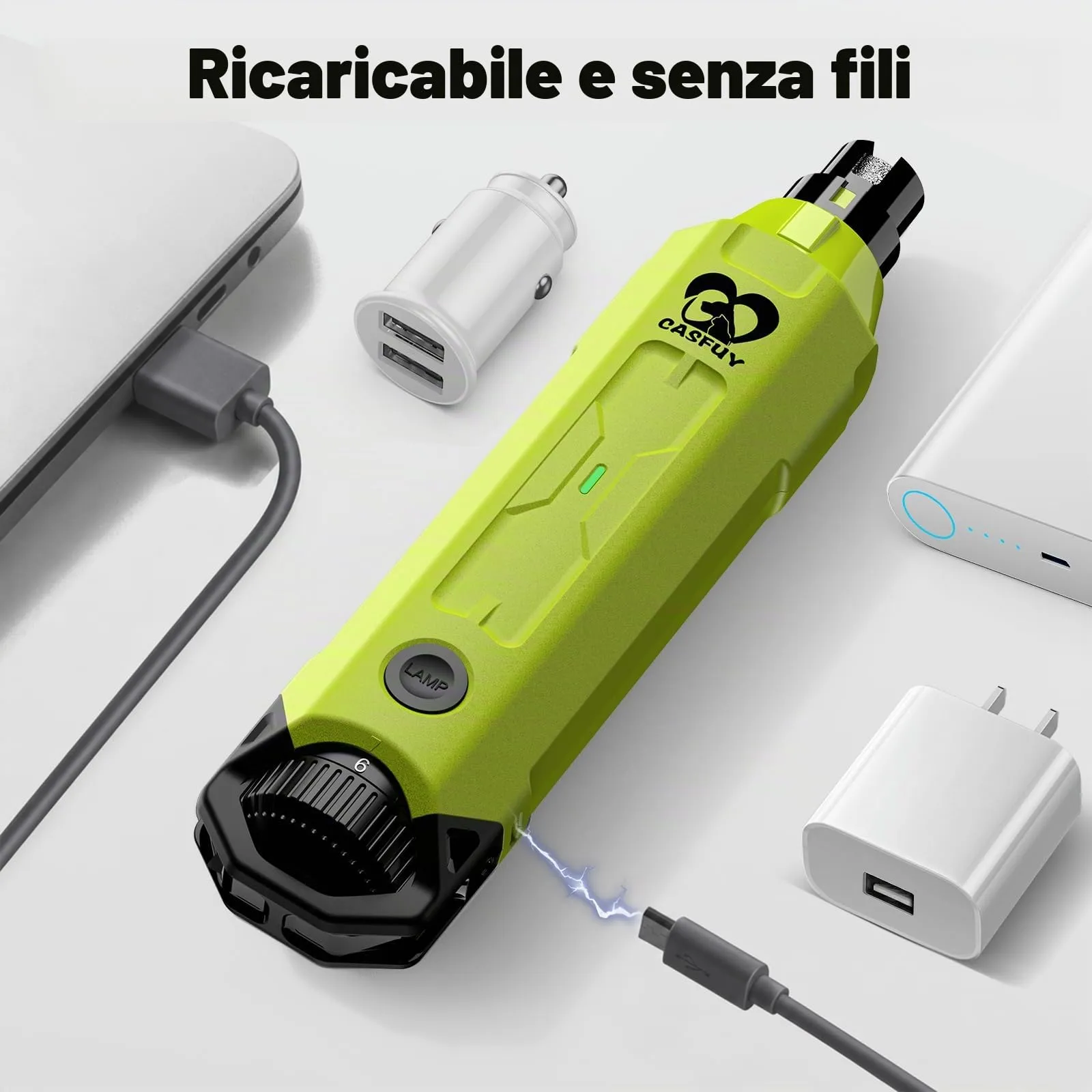 Casfuy Levigatrice a Artigli per Cani a 6 Marce – Levigatrice a Artigli per Animali Domestici, Super silenziosa, Ricaricabile, elettrica per Cani di Taglia Grande, Media e Piccola Taglia - immagine 6