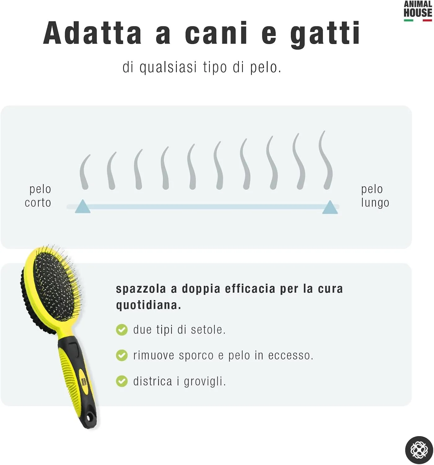 Animal House Spazzola Duo-Care Comfort, 2in1 - immagine 2
