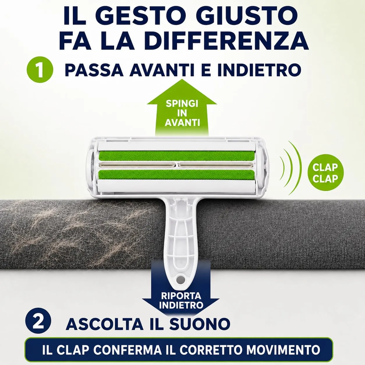 Spazzola Togli Peli Animali, Leva Peli Animali, Rullo Peli, Togli Peli da Divani e Tappeti, Rullo Spazzola per Gatti e Cani, Ecologica e Riutilizzabile. - immagine 5