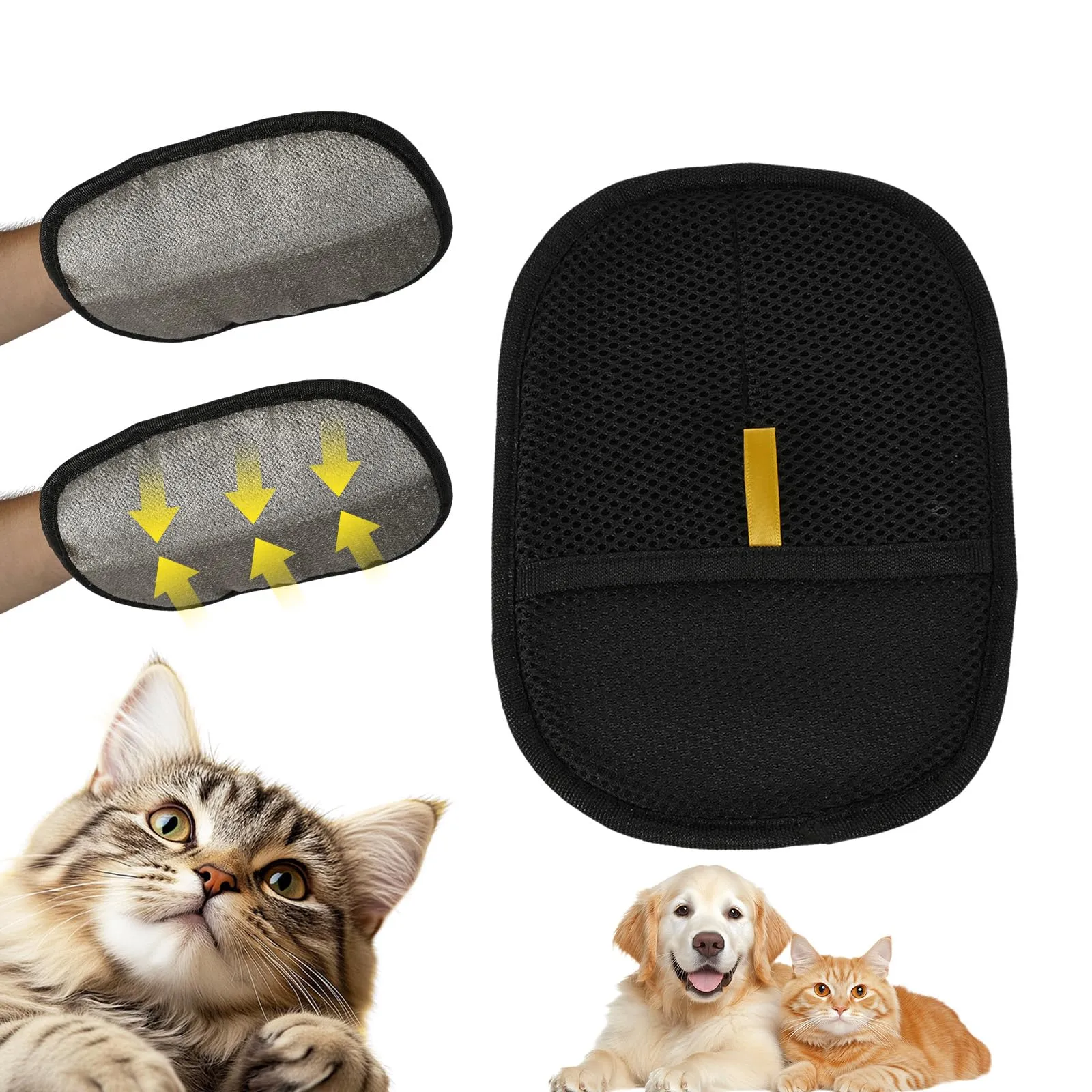 Generisch Guanti per la rimozione dei peli degli animali per gatti e cani, spazzola elettrostatica per animali domestici, per gatti e cani riutilizzabili guanti per la depilazione - immagine 1