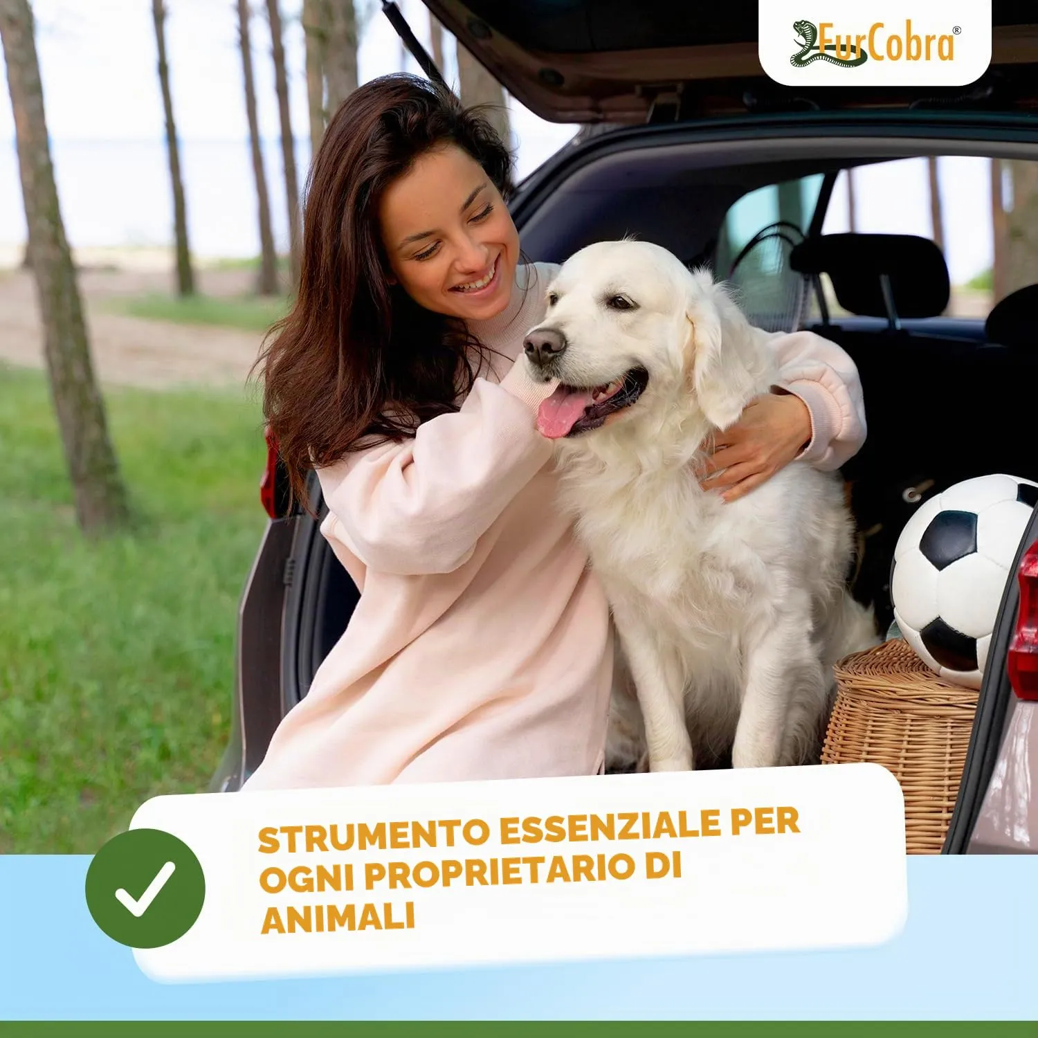FURCOBRA Strumento leggero e compatto per rimuovere peli di cani e gatti, raschietto per letto, divano, moquette, superfici domestiche - immagine 5