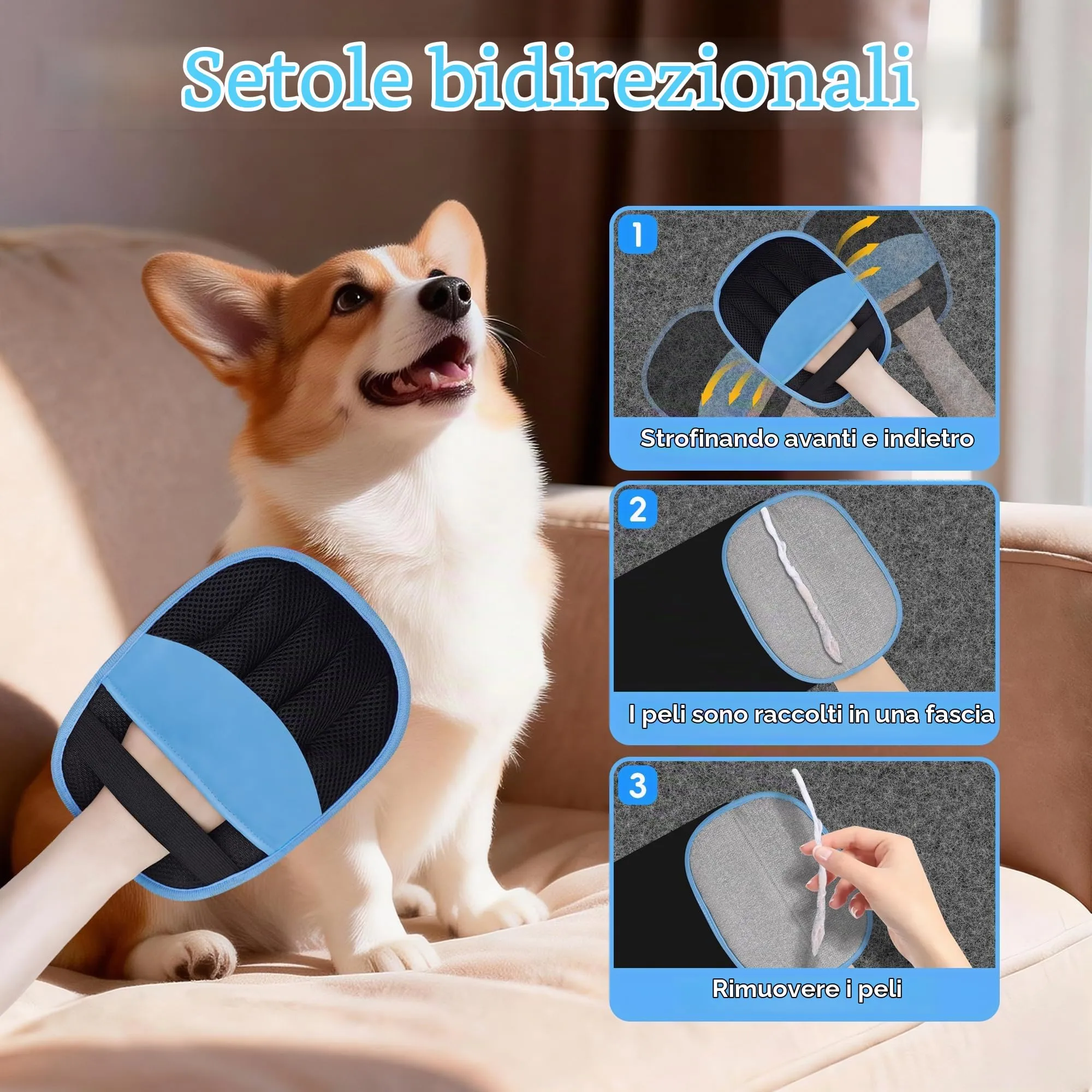 YOSEPATI Guanto Magic Brush per Rimozione del Pelo degli Animali (2 Pezzi) - immagine 2