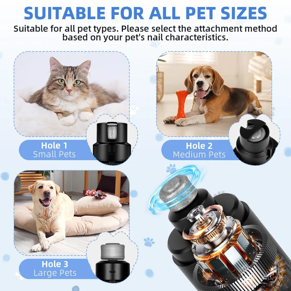 AUYAO Lima Unghie Cani, Tagliaunghie per Cani Elettrico, Professionale Portatile Elettrico Silenzioso Tagliaunghie per Cani, Tagliaunghie Indolore per Cani e Gatti(Nero) - immagine 4