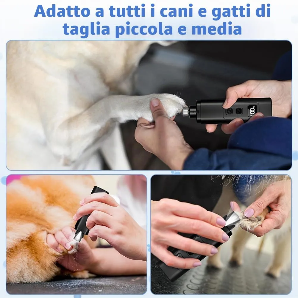 AUYAO Lima Unghie Cani, Tagliaunghie per Cani Elettrico, Professionale Portatile Elettrico Silenzioso Tagliaunghie per Cani, Tagliaunghie Indolore per Cani e Gatti(Nero) - immagine 7