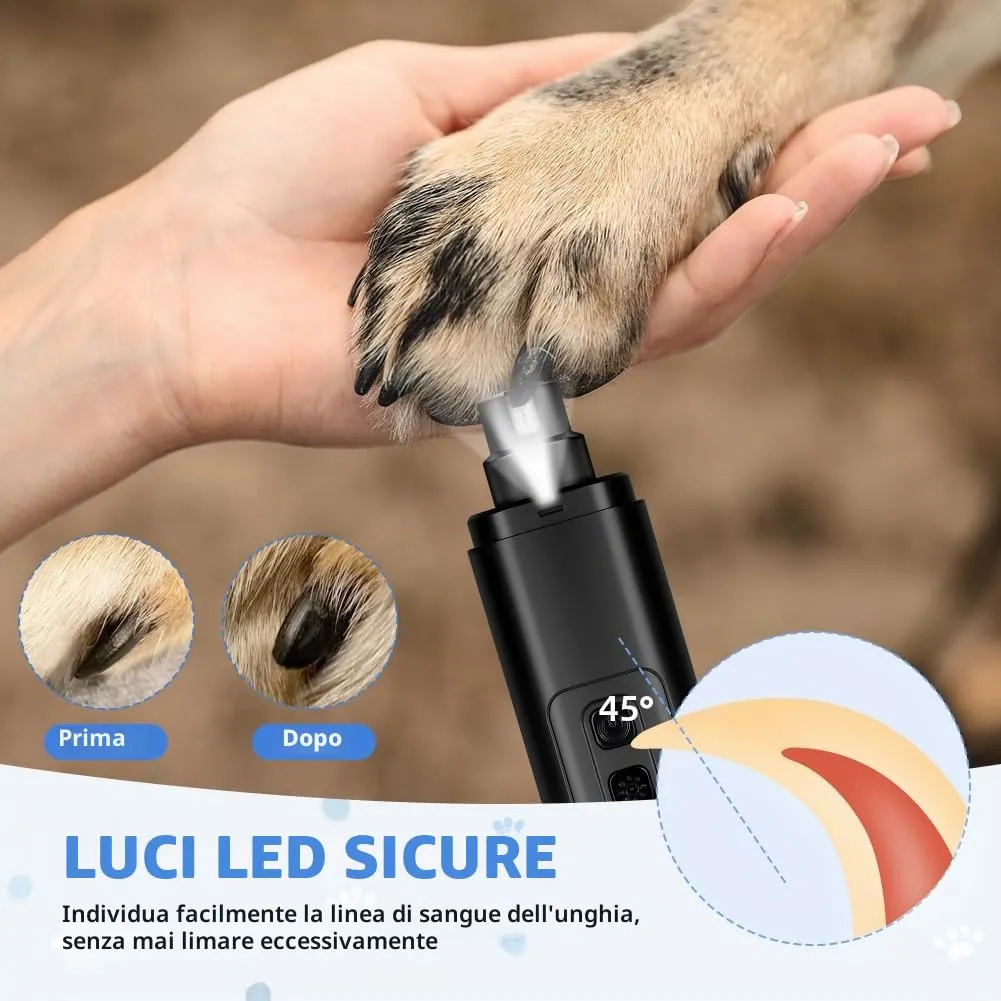 AUYAO Lima Unghie Cani, Tagliaunghie per Cani Elettrico, Professionale Portatile Elettrico Silenzioso Tagliaunghie per Cani, Tagliaunghie Indolore per Cani e Gatti(Nero) - immagine 8