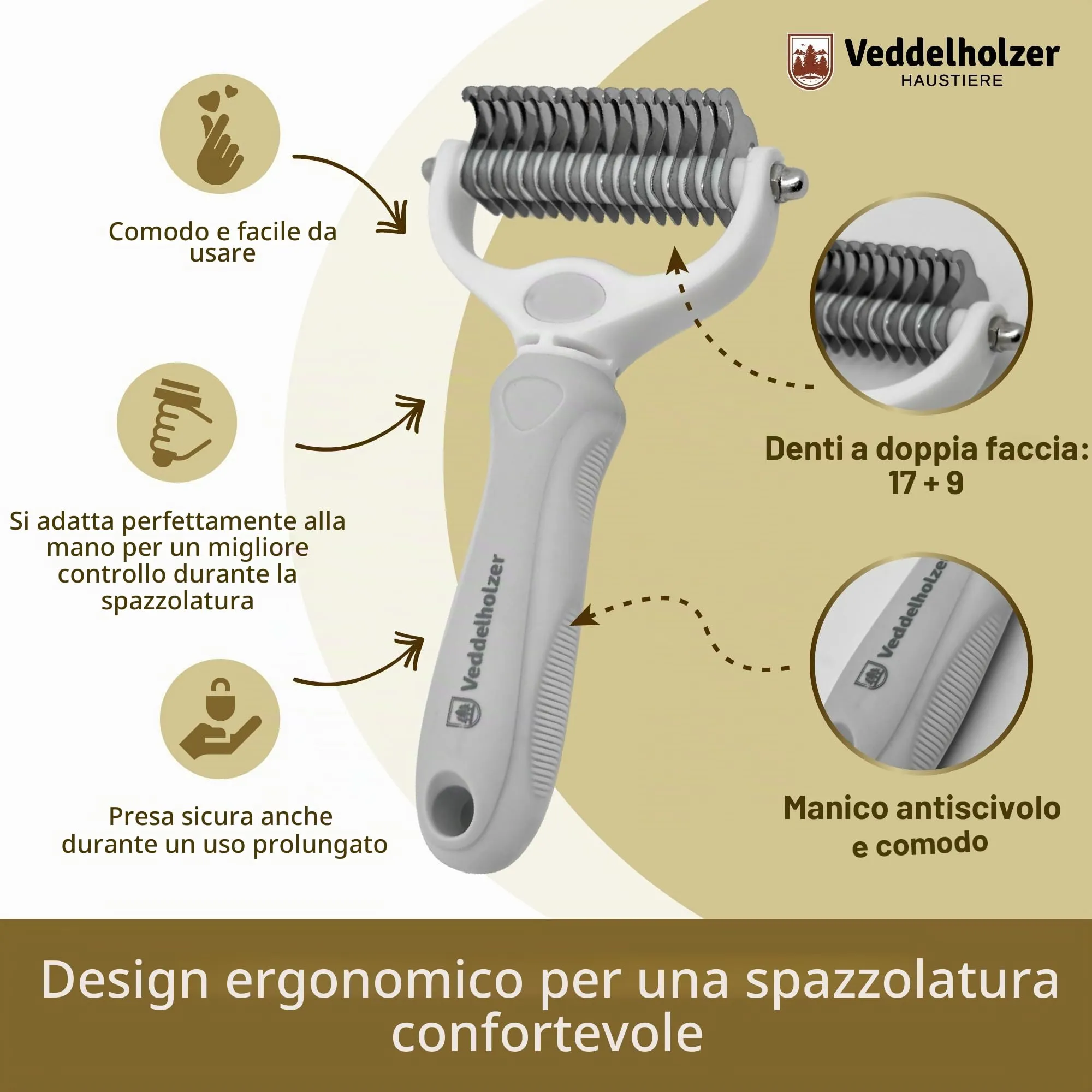 Spazzola sottopelo Veddelholzer - immagine 2