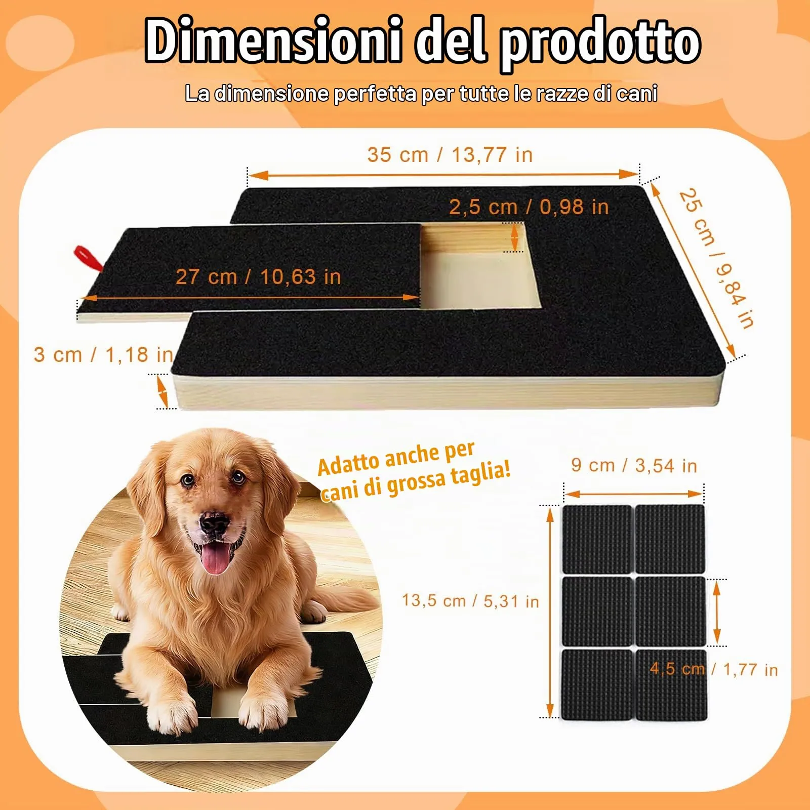 Tiragraffi per Cani, 35 x 25 x 3 cm, Tappetino per Unghie per Canis, Gratta e Graffio per Cani con Scatola per Snack, con 2 Fogli di Carta Vetrata di Ricambio e Tappetini Antiscivolo - immagine 2