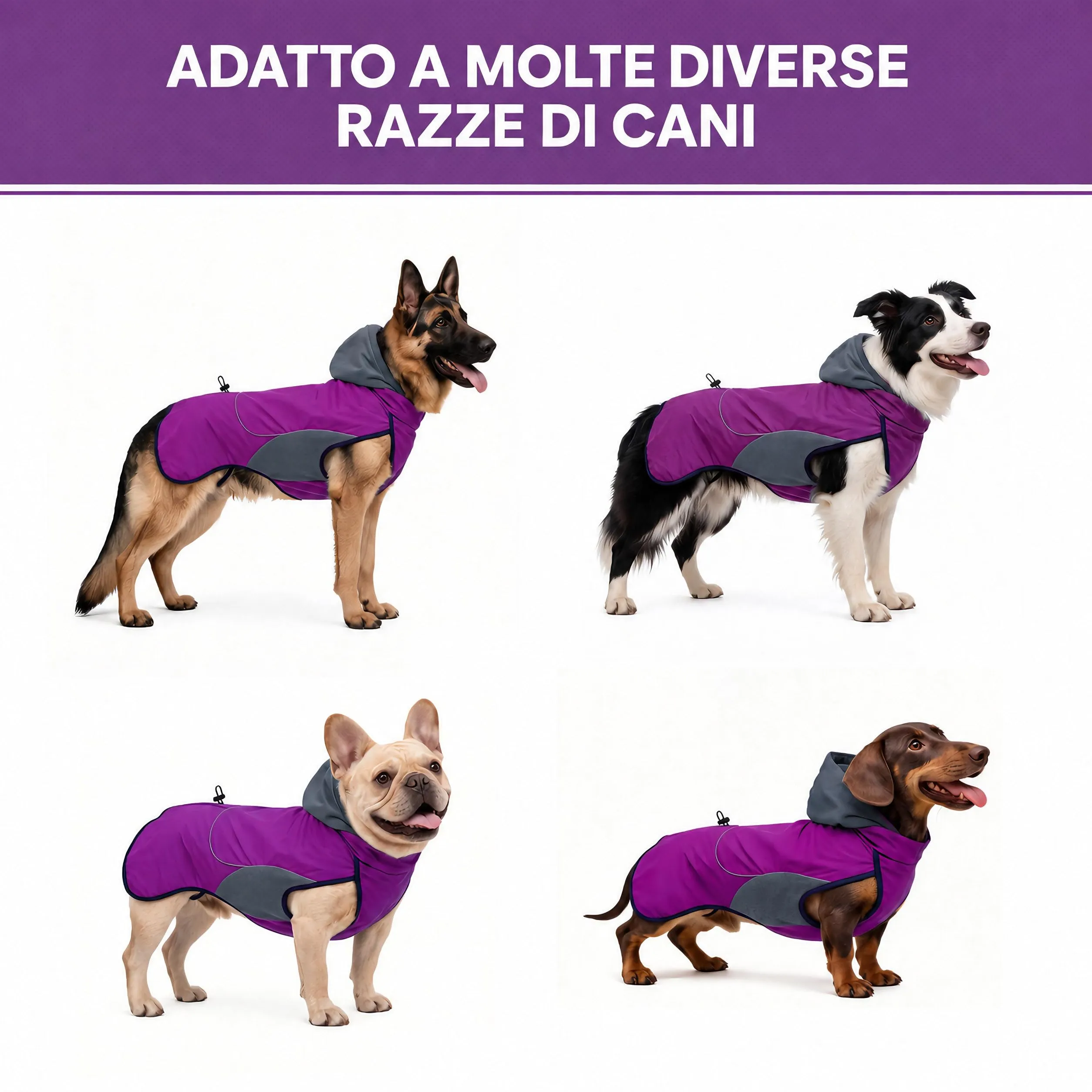 Cappotto Cane Impermeabile Cappottino Invernale per Cani Giacca Caldo - immagine 7