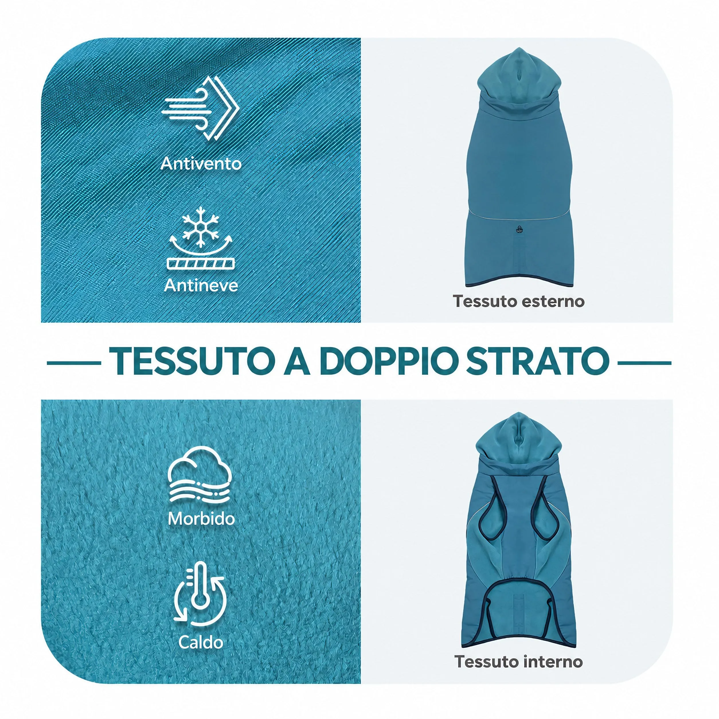 Cappotto Cane Impermeabile Cappottino Invernale per Cani Giacca Caldo - immagine 2