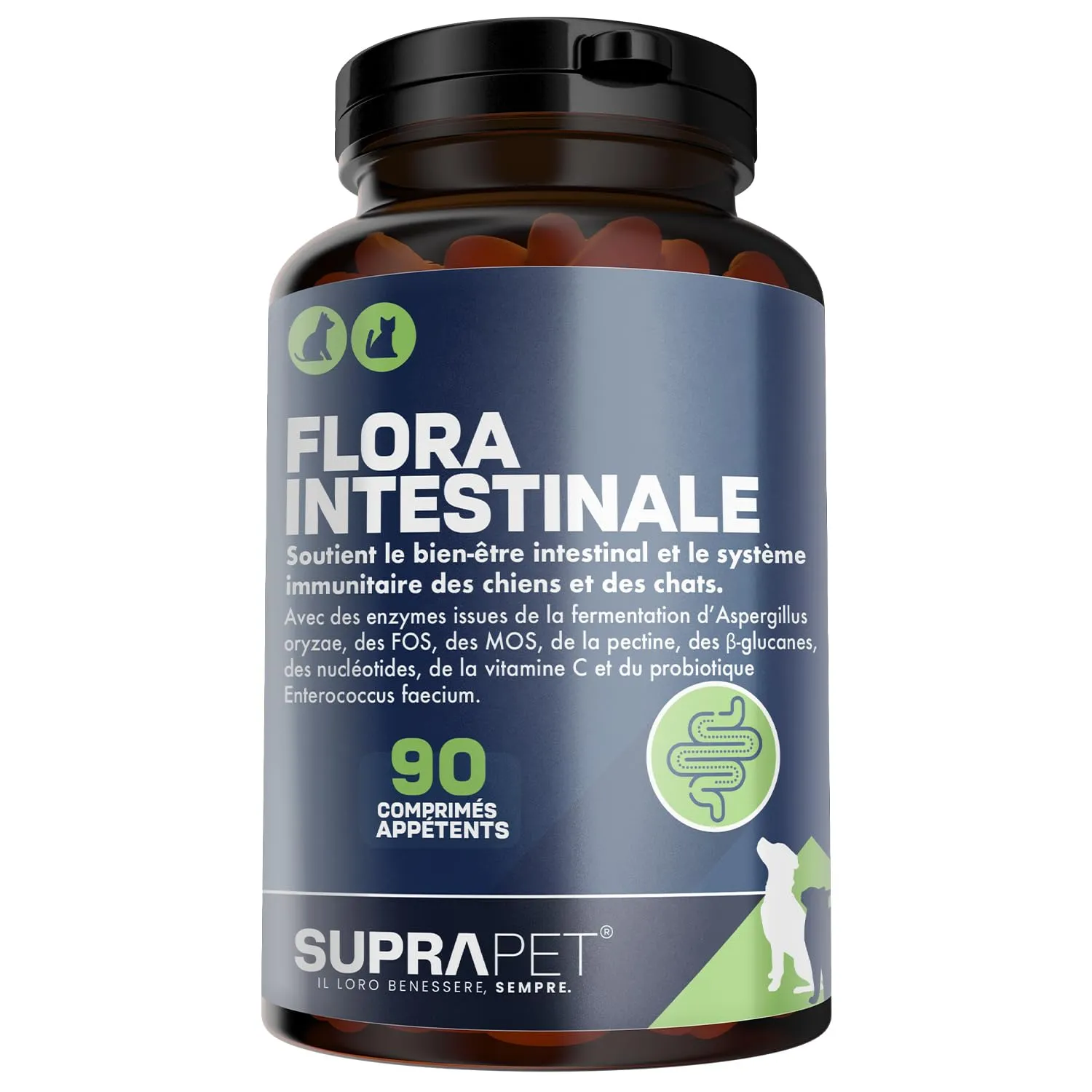 Suprapet Flora Intestinale Cani e Gatti 90 compresse - Fino a 6 Mesi di Fornitura, Con Fermenti Lattici, Probiotici, Vitamina C - Per Intestino e Flora Batterica - immagine 1