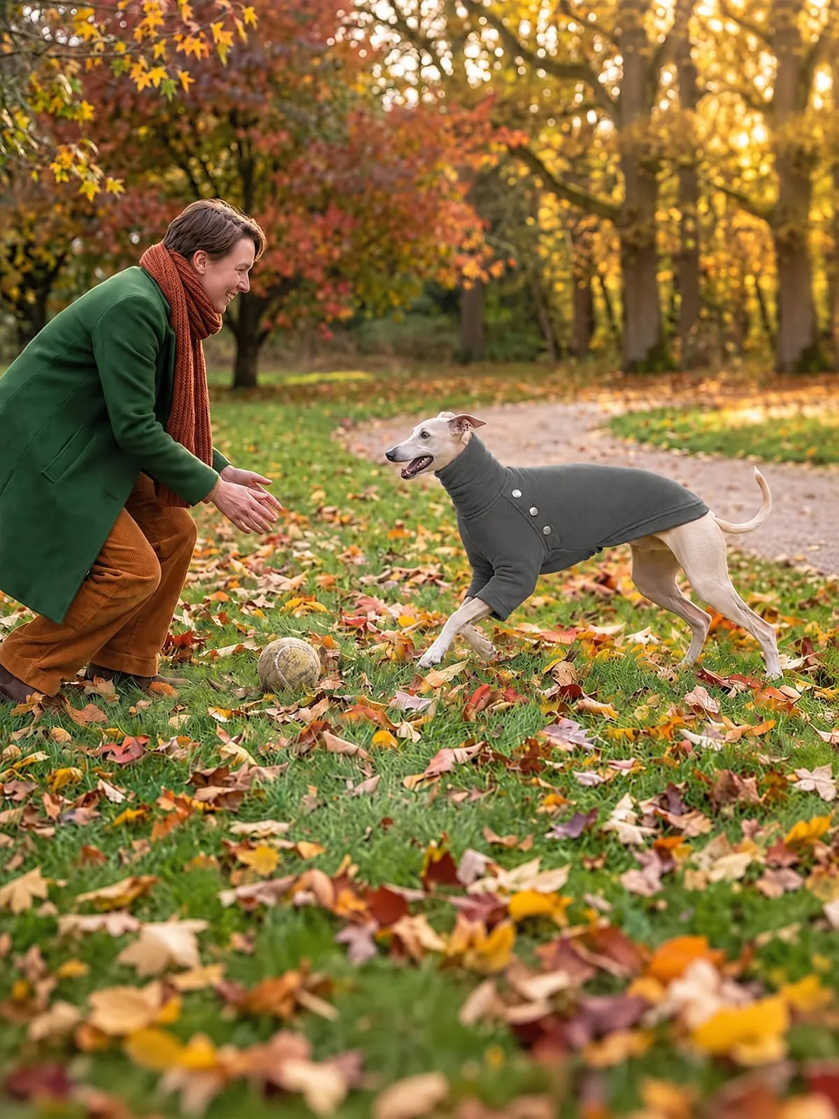 Haloumoning Maglione Cane Invernale a Collo Alto, Grigio, Small - immagine 3