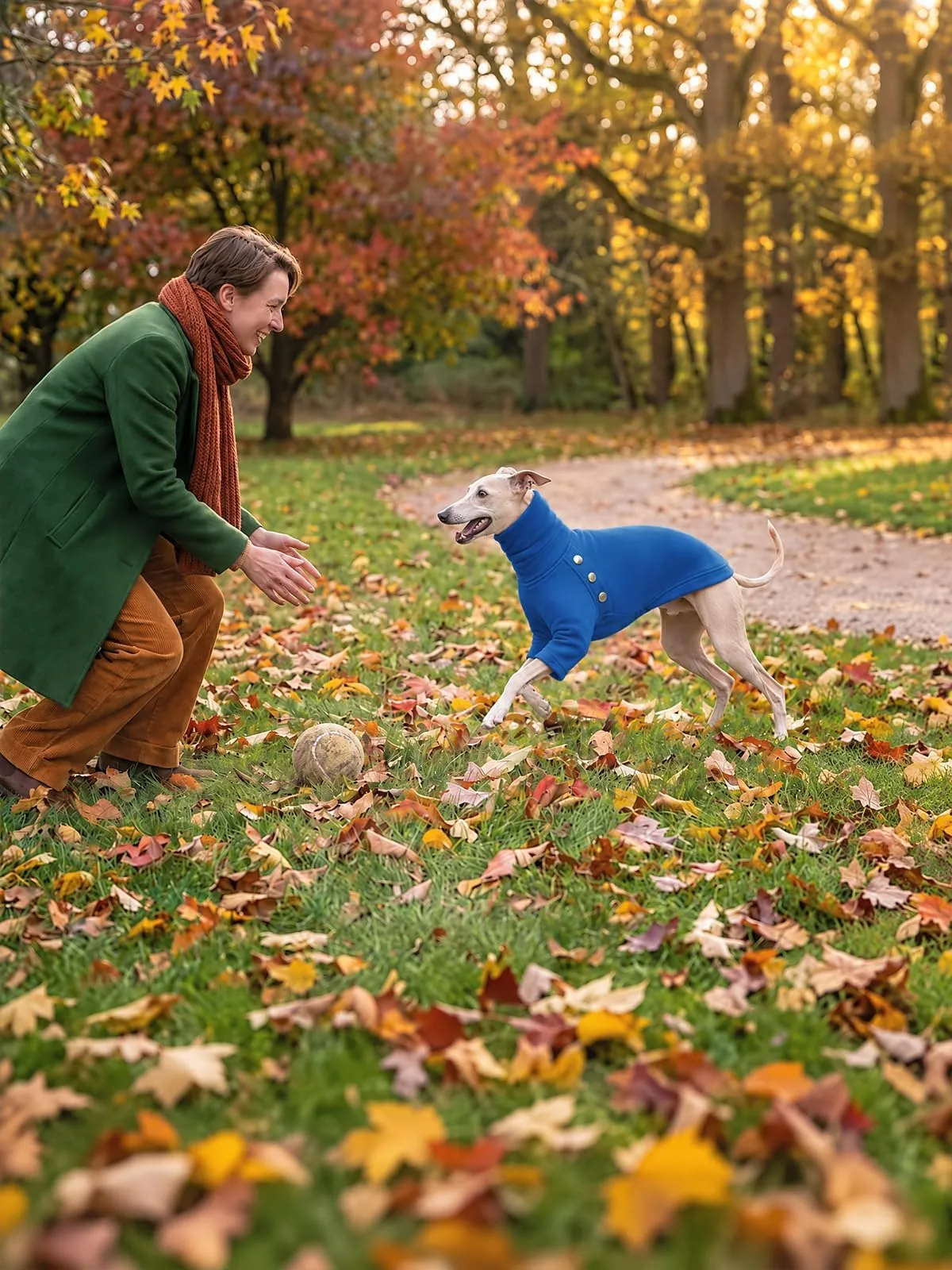 Haloumoning Maglione Cane Invernale a Collo Alto, Blu, XX-Large - immagine 3