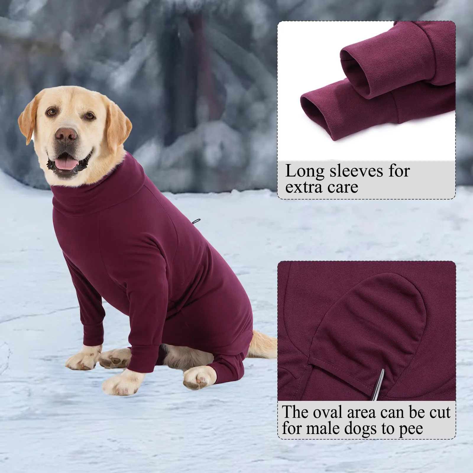 Cyponpy Maglione in Pile per Cani con Gambe con Cappuccio Maglione in Pile per Cani Giubbotto in Pile per Cani Pigiama Invernale per Cani - immagine 3
