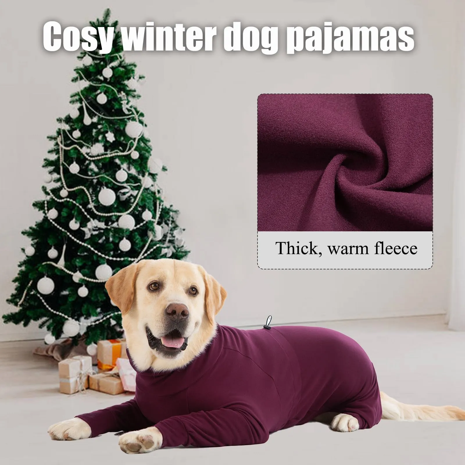 Cyponpy Maglione in Pile per Cani con Gambe con Cappuccio Maglione in Pile per Cani Giubbotto in Pile per Cani Pigiama Invernale per Cani - immagine 5
