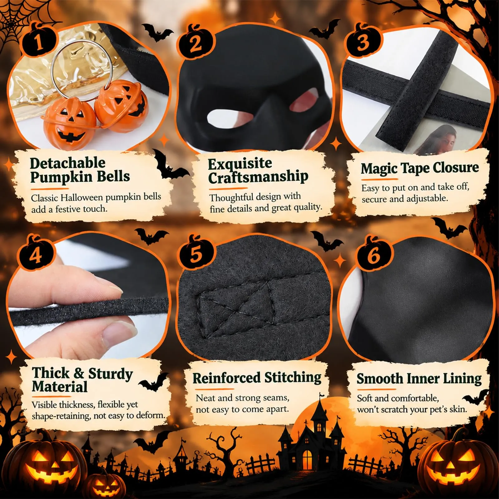 Vestiti per Gatti da Pipistrello 46.5×8cm Costume Halloween Gatto - immagine 3
