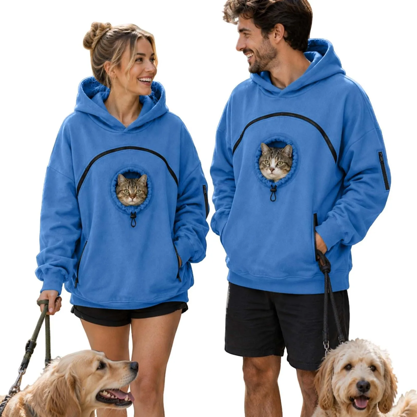 Felpa Porta Gatto Cane con Tasca per Cotone Donna Peluche Cani - immagine 1