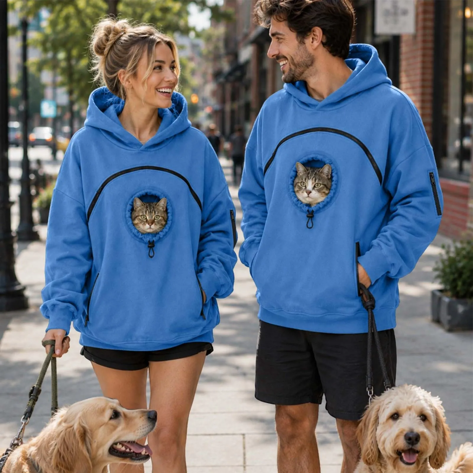 Felpa Porta Gatto Cane con Tasca per Cotone Donna Peluche Cani - immagine 6