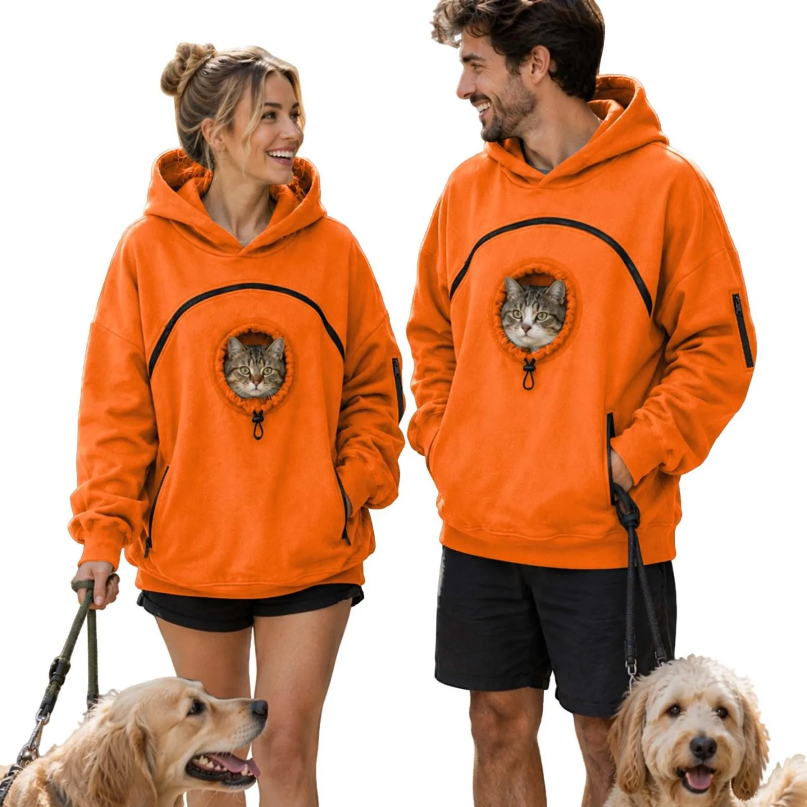Felpa Porta Gatto Cane con Tasca per Cotone Donna Peluche Cani - immagine 1