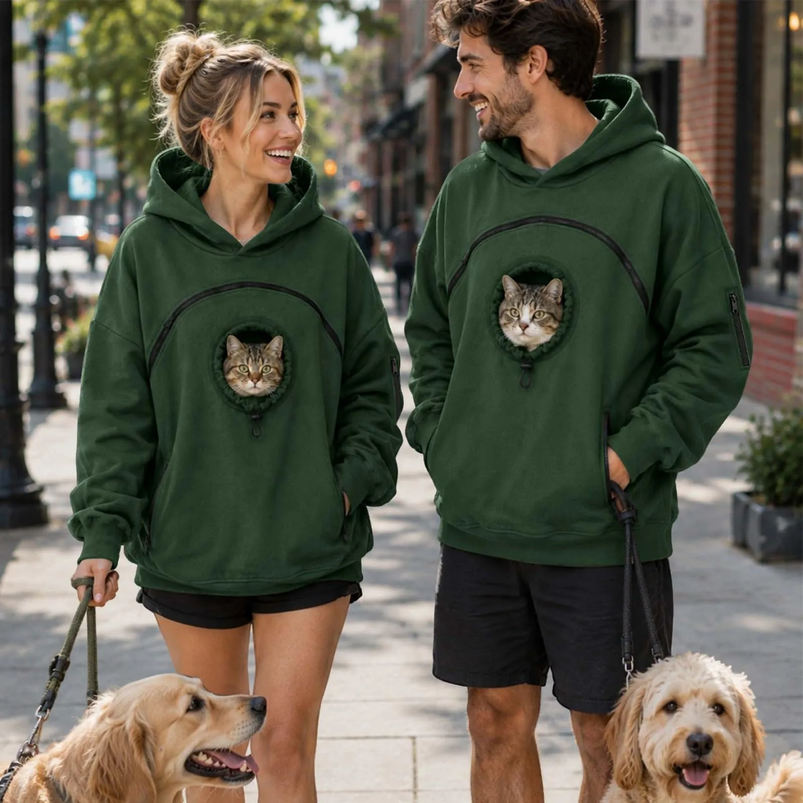 Felpa Porta Gatto Cane con Tasca per Cotone Donna Peluche Cani - immagine 6