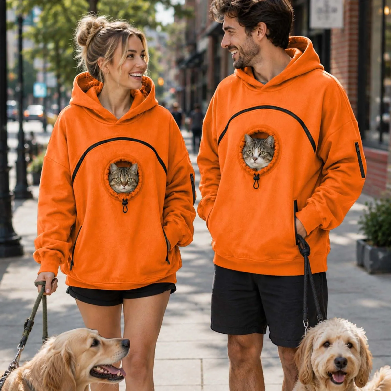 Felpa Porta Gatto Cane con Tasca per Cotone Donna Peluche Cani - immagine 6