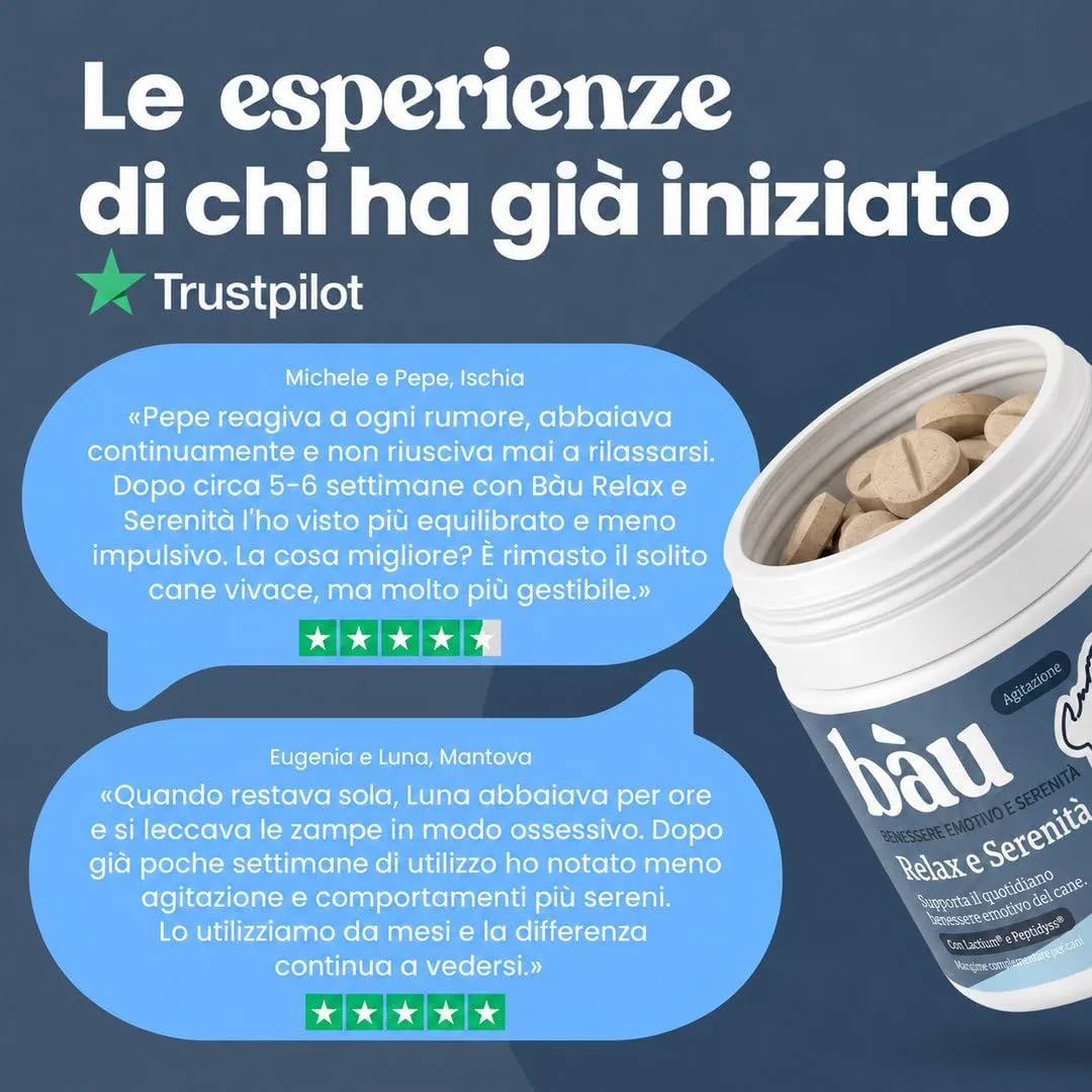 Bau Integratore Calmante per Cani, Valeriana per Cani Tranquillante, Rilassante per Cani Appetibili con Ingredienti Naturali Ideale per Temporali, Ansia da Separazione e Viaggi -60cps - immagine 8