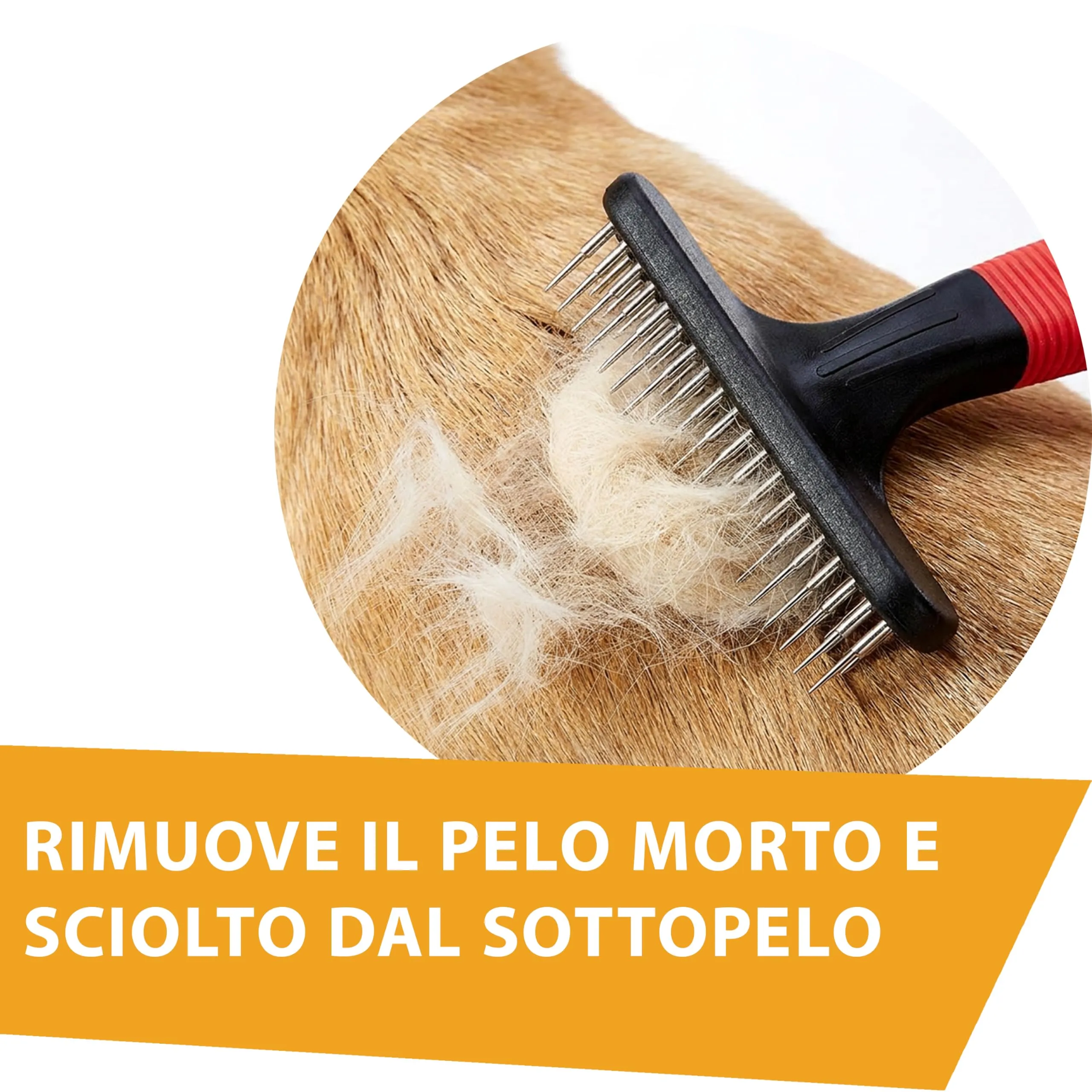 Ferplast Pettine per Cani e Gatti 2 in 1 Pelo Medio e Lungo, Denti Rotanti Arrotondati Anti-Irritazione e Manico Antiscivolo - immagine 5