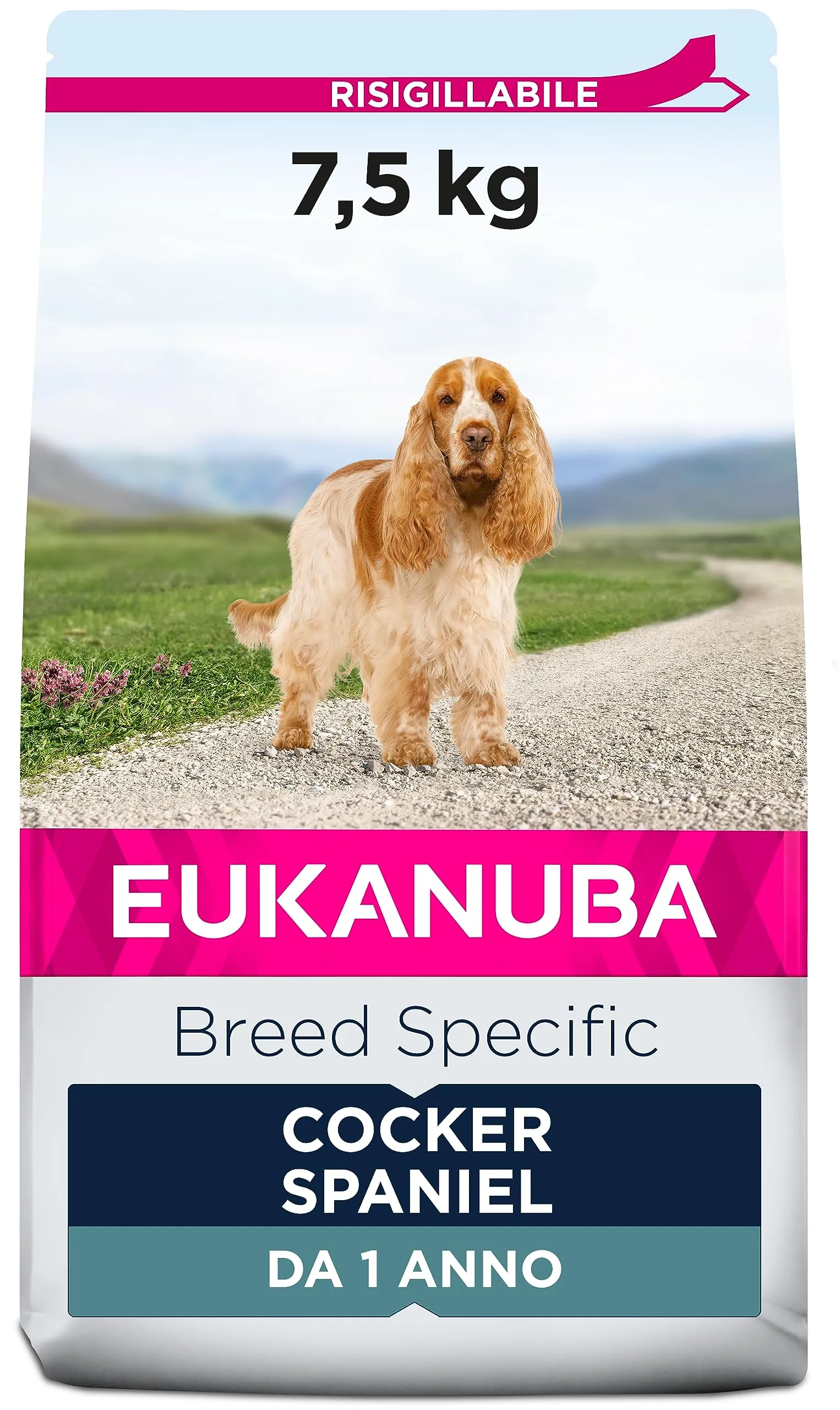 Eukanuba Breed Specific Alimento Secco per Cocker Spaniel Adulti, Cibo per Cani Adattato in Modo Ottimale alla Razza 7.5 kg - immagine 1