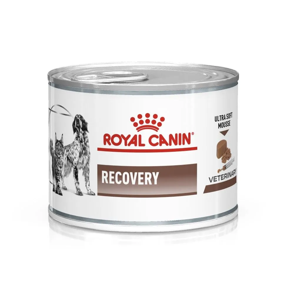 Royal Canin Veterinary Recovery | 12 x 195 g | Alimento dietetico completo per cani e gatti adulti | Mousse ultra morbida ad alto contenuto proteico - immagine 1