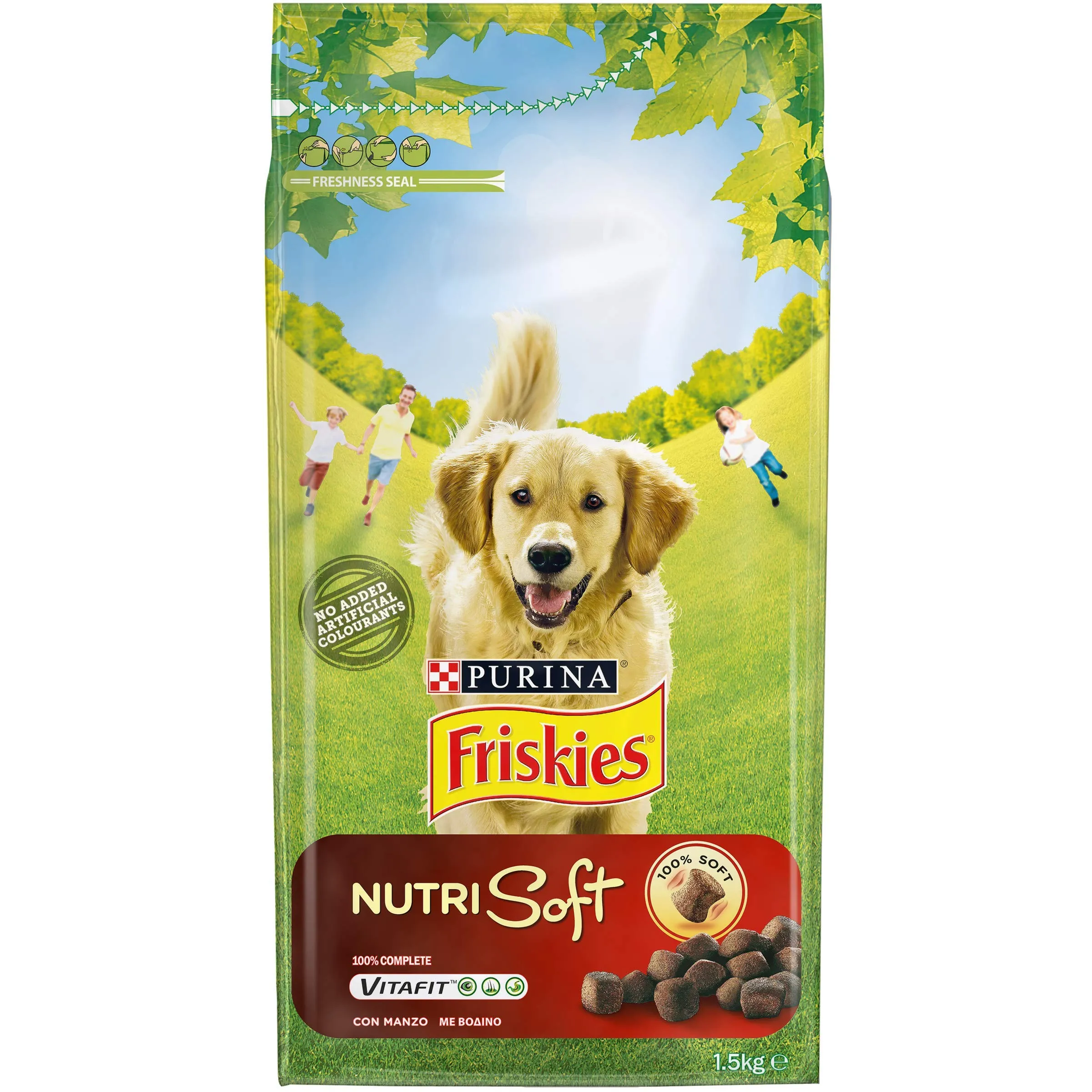 PURINA FRISKIES Nutri Soft Vitafit Crocchette per Cani Adulti con Manzo 6 Sacchi da 1.5kg - immagine 1