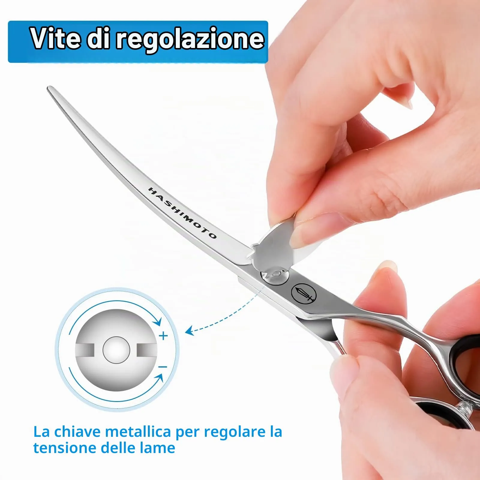 HASHIMOTO Forbici curve per la toelettatura del cane, 6,5 pollici, 30 gradi di lama curva, peso leggero, cesoie per animali domestici per la rifinitura di viso e zampe. - immagine 5
