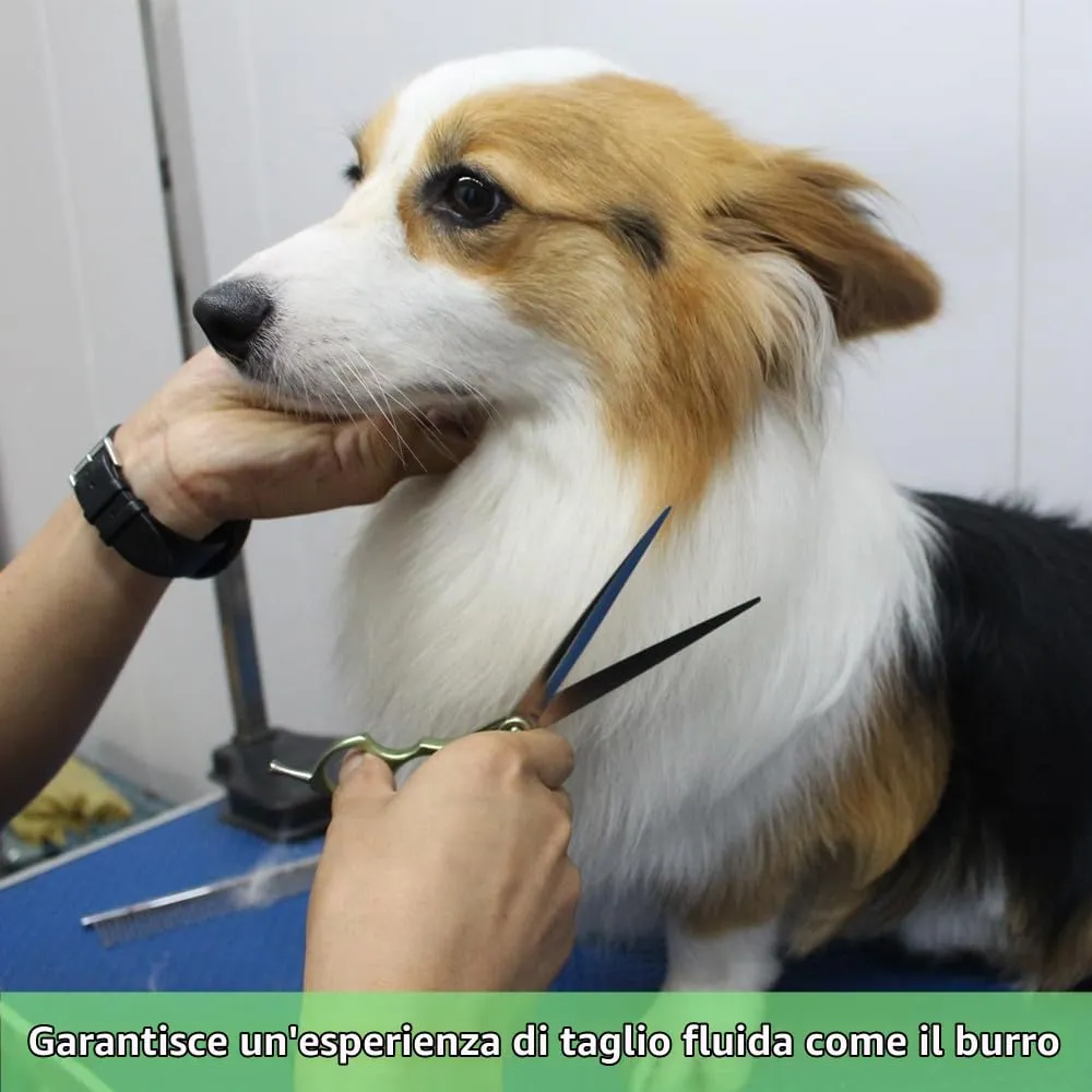 HASHIMOTO Forbici da taglio per cani per la toelettatura, lama dritta, estremamente leggere, superficie opaca, progettate per i toelettatori professionisti di animali domestici - immagine 4