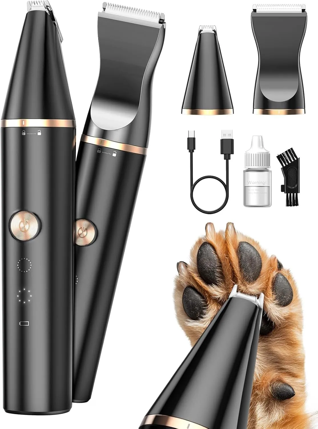 oneisall Tosatrice per Toelettatura Cani Gatti Tosatore per Cani per tagliare i peli del cane intorno a zampe, occhi, orecchie, viso - immagine 1