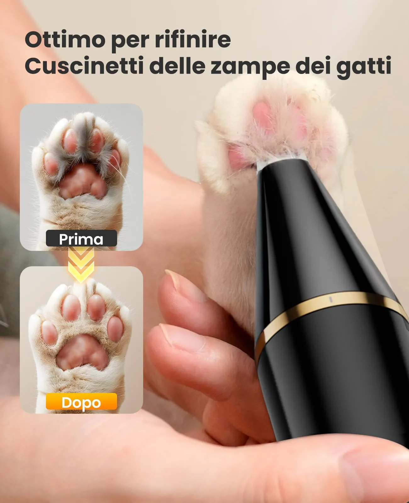 oneisall Tosatrice per Toelettatura Cani Gatti Tosatore per Cani per tagliare i peli del cane intorno a zampe, occhi, orecchie, viso - immagine 2